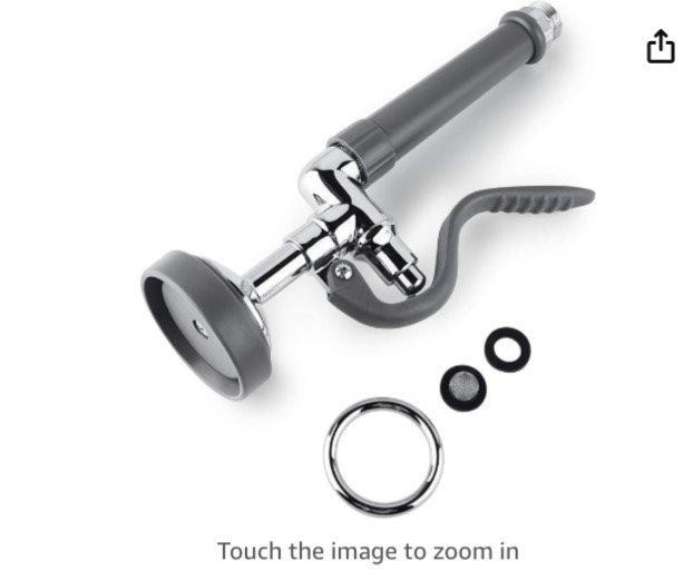 Pre Rinse Sprayer Commercial Sink Sprayer Head Spray Valve,1.42GPM Restaurant Sink Dish Spray with Handle for Commercial Kitchen faucets,Chrome Finished (Grey)