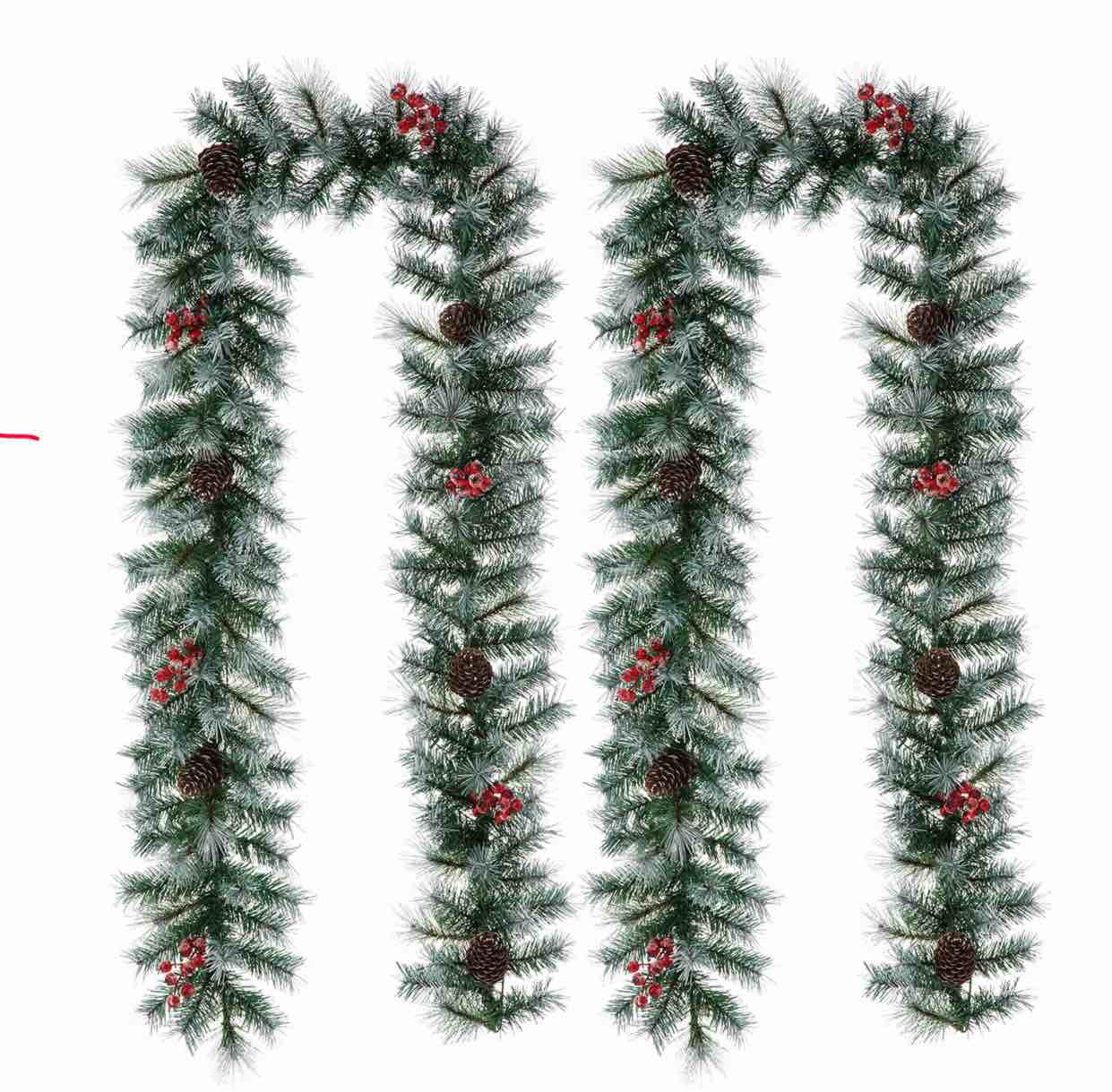 Soperton 9' Pre - Lit Christmas Garland with LED Lights (Set of 2)