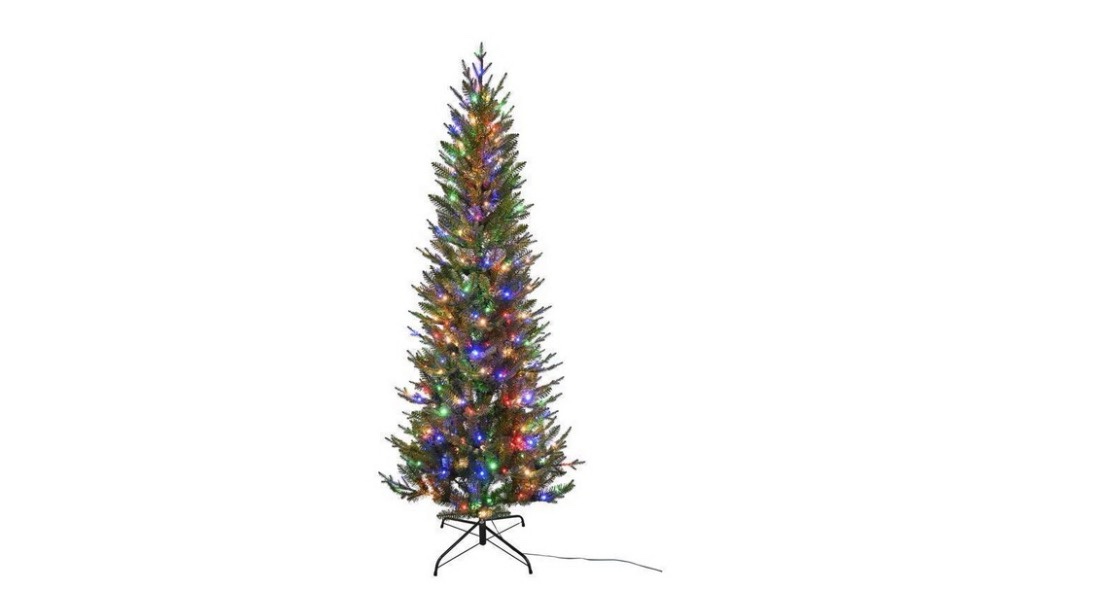 9086639 7 ft. Slim LED Majestic Fraser Fir Color Changing Christmas Tree, Multi Color - 350 Count