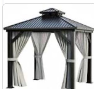8 Ft. WX 8 Ft. D Patio Gazebo With Double Roof