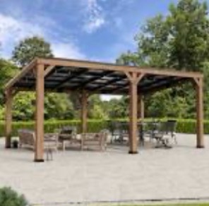 Supreme 12” X 20 “  Cedar wood Hard Top Pavilion  (Only part of the roof)