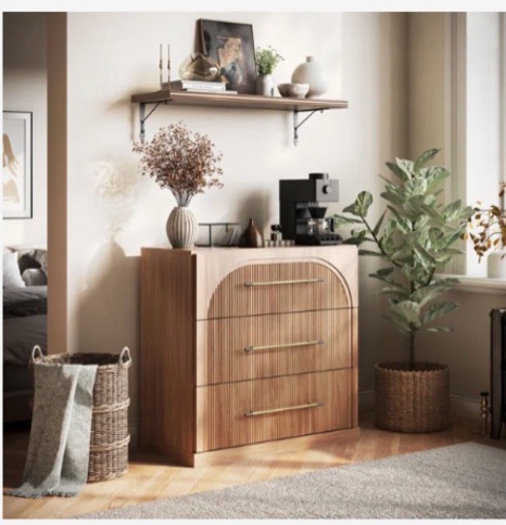 Belleza with 3 Drawers Dresser Camel 