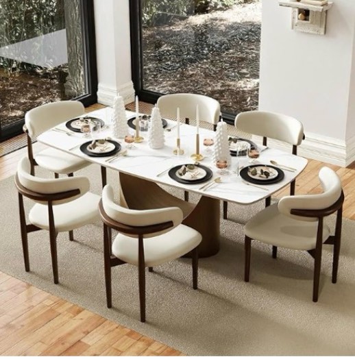 Dining Room Tables Matte White  (Only the top)