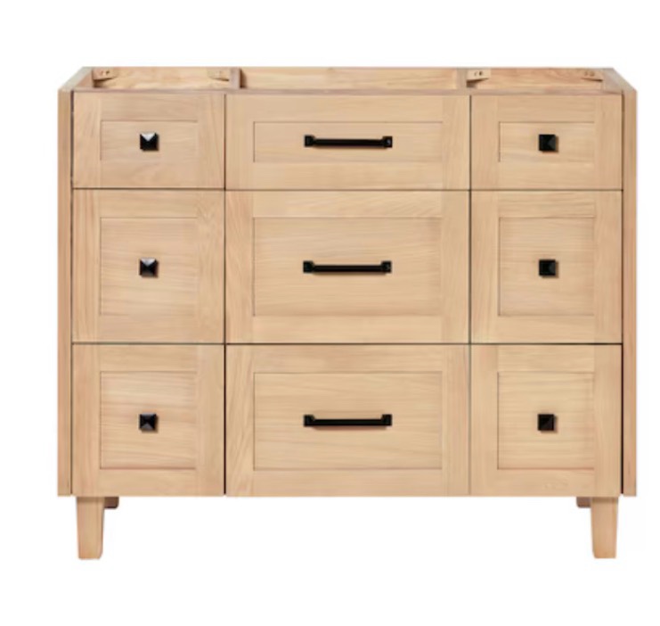 ARIEL Monroe 42-in Oak Bathroom Vanity Base Cabinet without Top