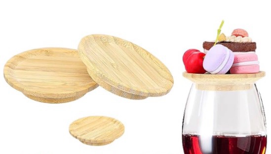 Wine Glass Charcuterie Topper, Wir Charcuterie Board Topper, Bambr Glass Topper Coasters (4 Pack)