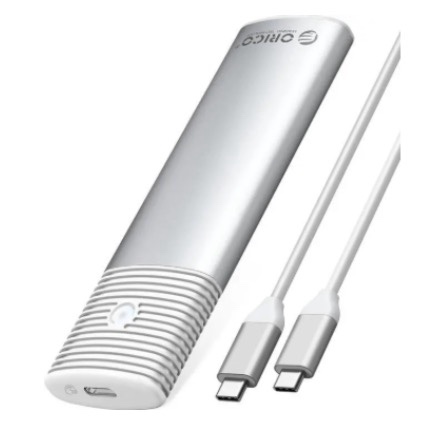 ORICO M.2 NVMe and SATA SSD Enclosure USB 3.2 Gen 2 Protocols 10Gbps NVMe, 5Gbps SATA PCIe M-Key (B+M Key) Built-in Metal Heat Sink - Silver