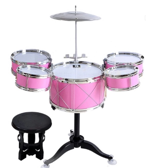 Suitable for Children Aged 3-6 ?Kids Drum Toy Set Rock Jazz Drum (pink)