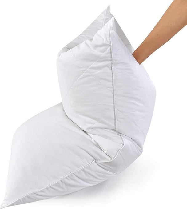 Three Geese White Goose Feather Cotton Pillows Standard Size Set of 1- Soft 600