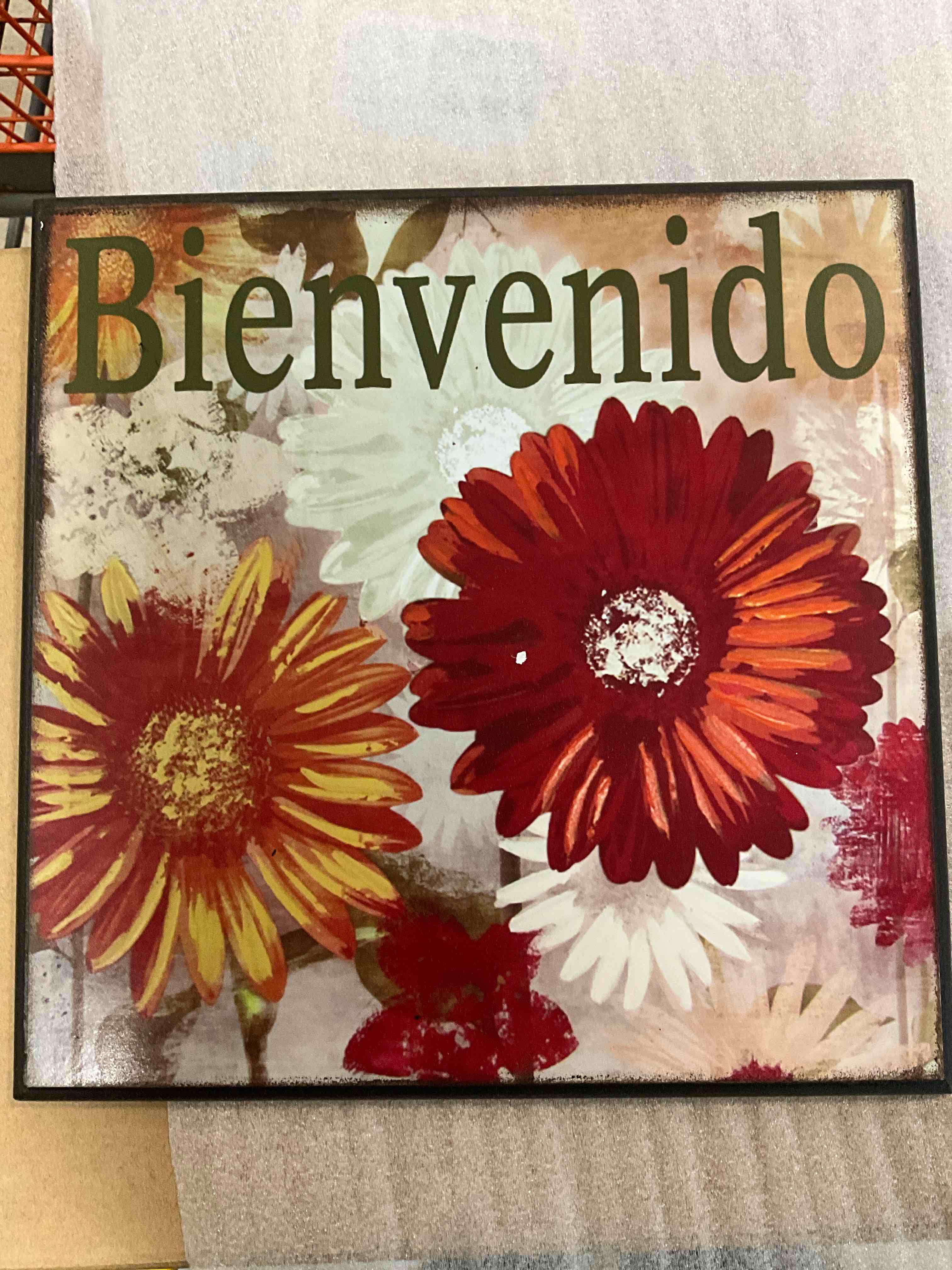 “Bienvenidos” Floral Art 9”x”9