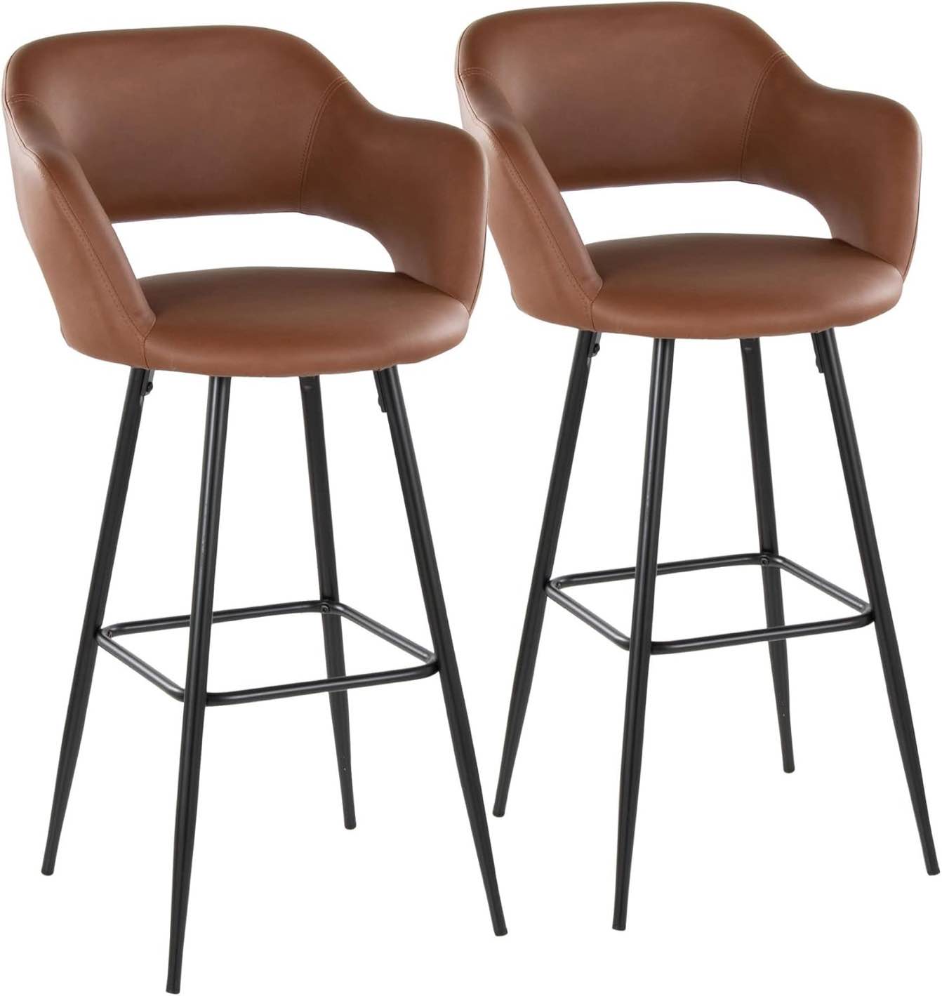 MARGARITE BARICOUNTER STOOL SEAT - SET OF 2 BROWN PU