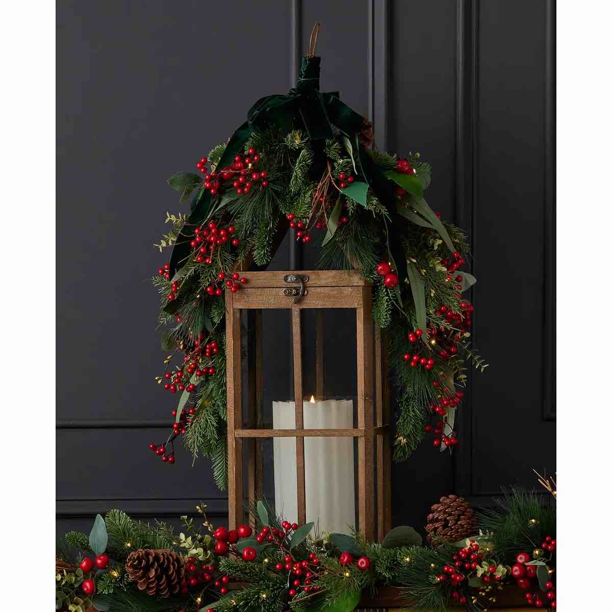 Magnolia Leaf, Eucalyptus, and Berry 30in Swag, Pre- Lit With Fairy