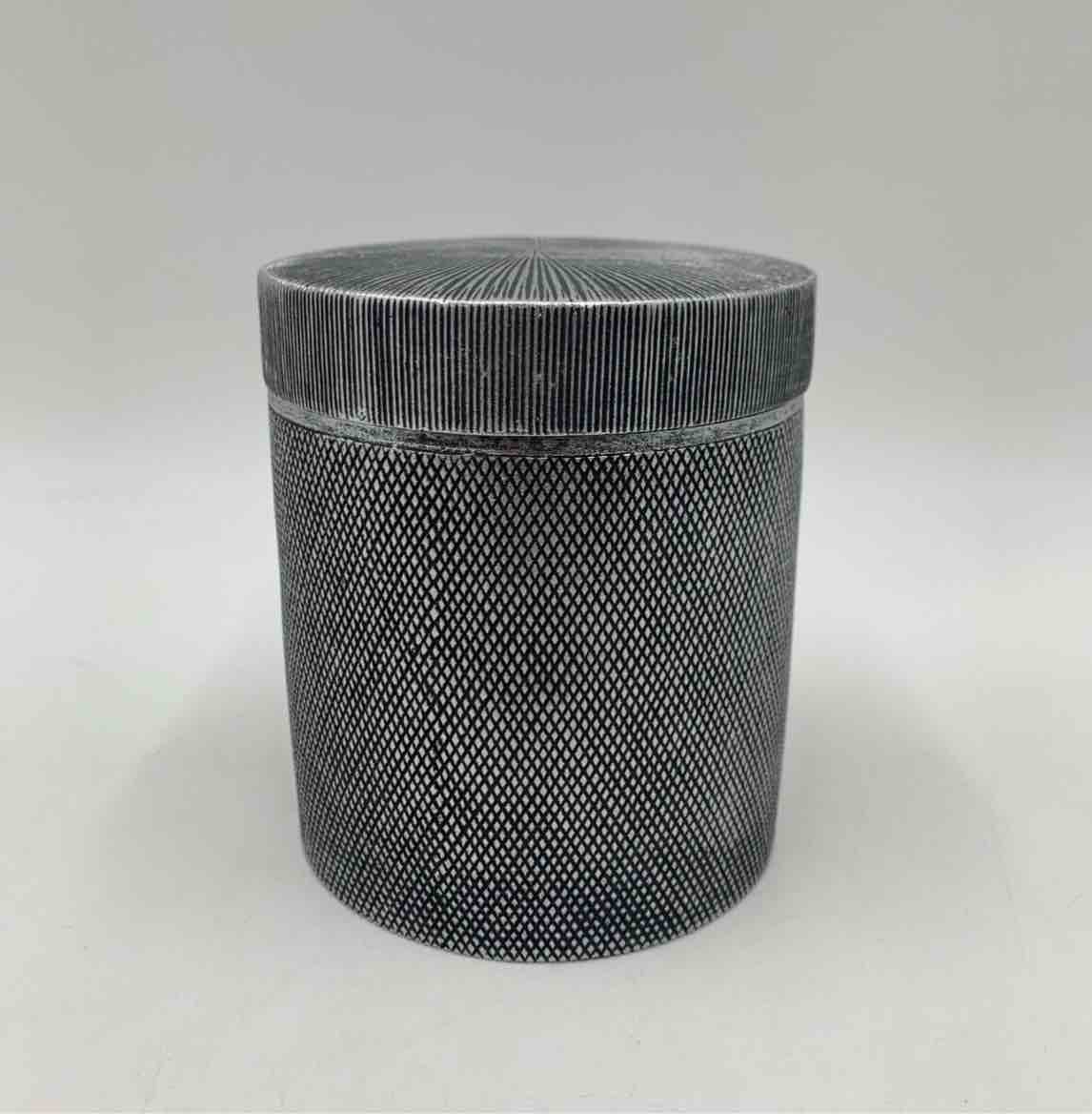 Pottery Barn Raoul Cotton Jar Bathroom Accessory Gray 3.75" Diam