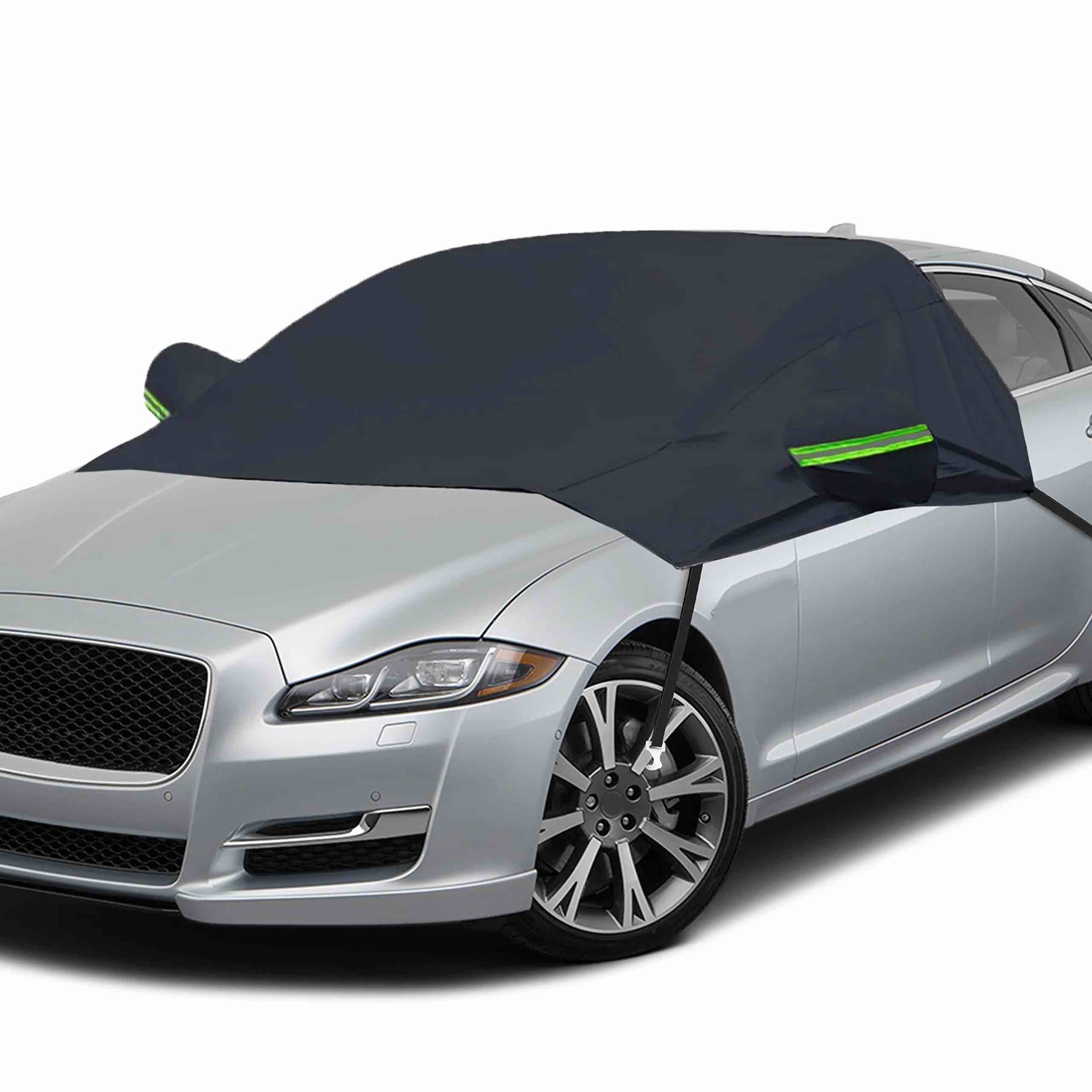 Car Windshield Snow Cover with Side Mirrors Cover (Black) 