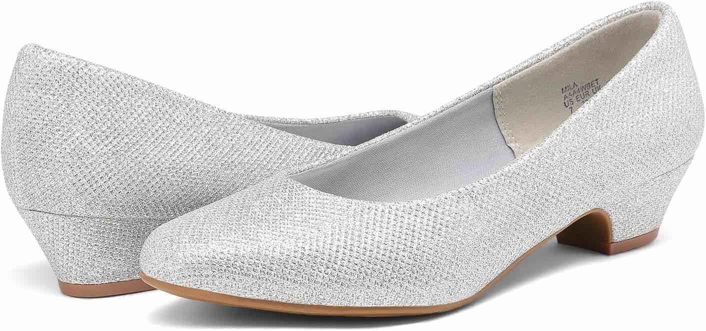 DREAM PAIRS Women's Mila Low Chunky Heel Pump Shoes
