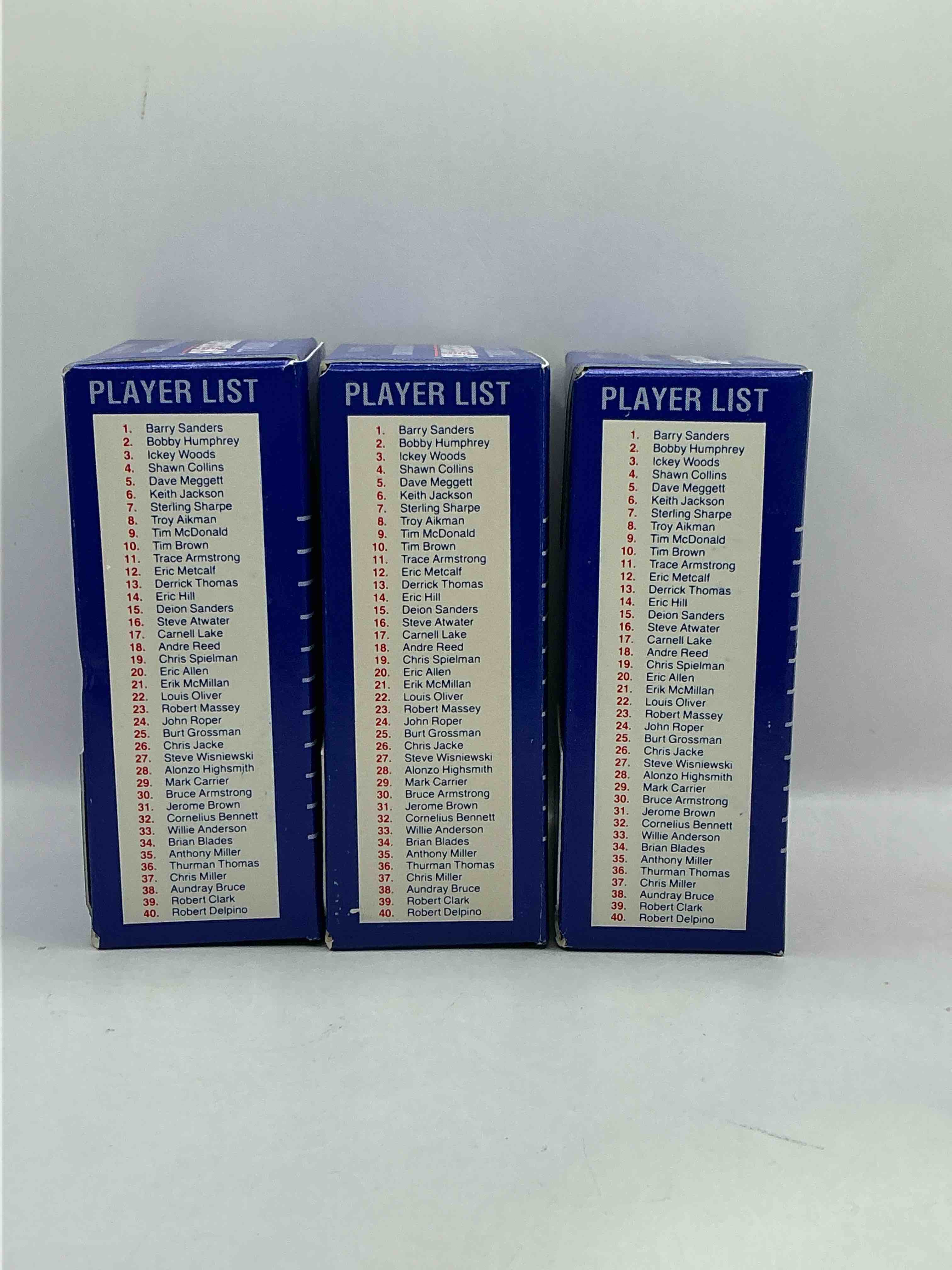 Condition photo showing New/Like New for 1990 Score NFL Football Young Superstars! Barry Sanders, Troy Aikman, Derrick Thomas, Sterling Sharpe, Ickey Woods, Andre Reed & More! Awesome Score Boxes!