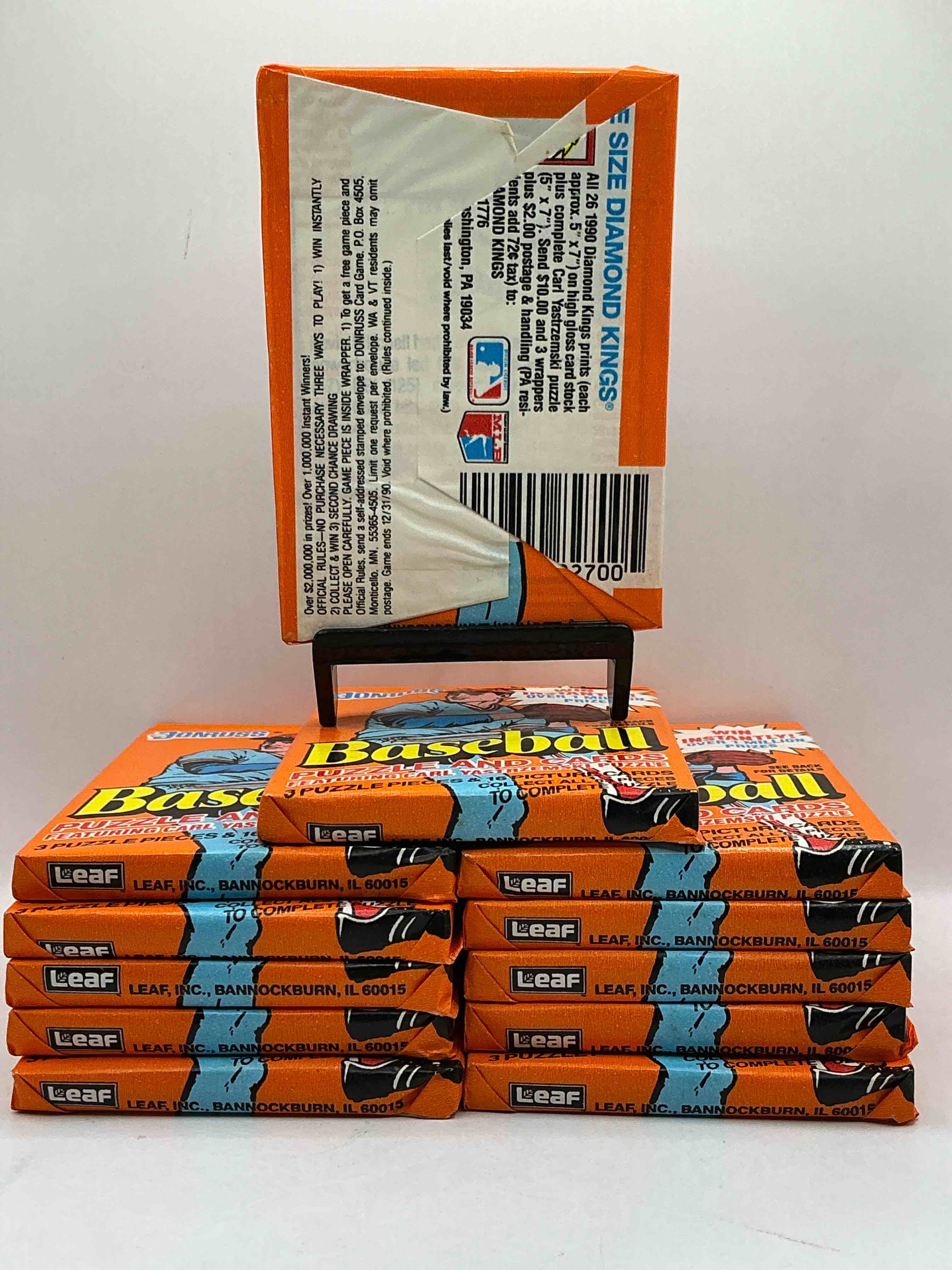 Condition photo showing New/Like New for Diamond Kings Ken Griffey Jr!? 1990 Donruss Baseball Unopened Wax Packs! Hard To Find! Straight From Original Box! Search For Possible Juan Gonzalez Rookie Card!As Well As Valuable Ken Griffey Jr. Cards!