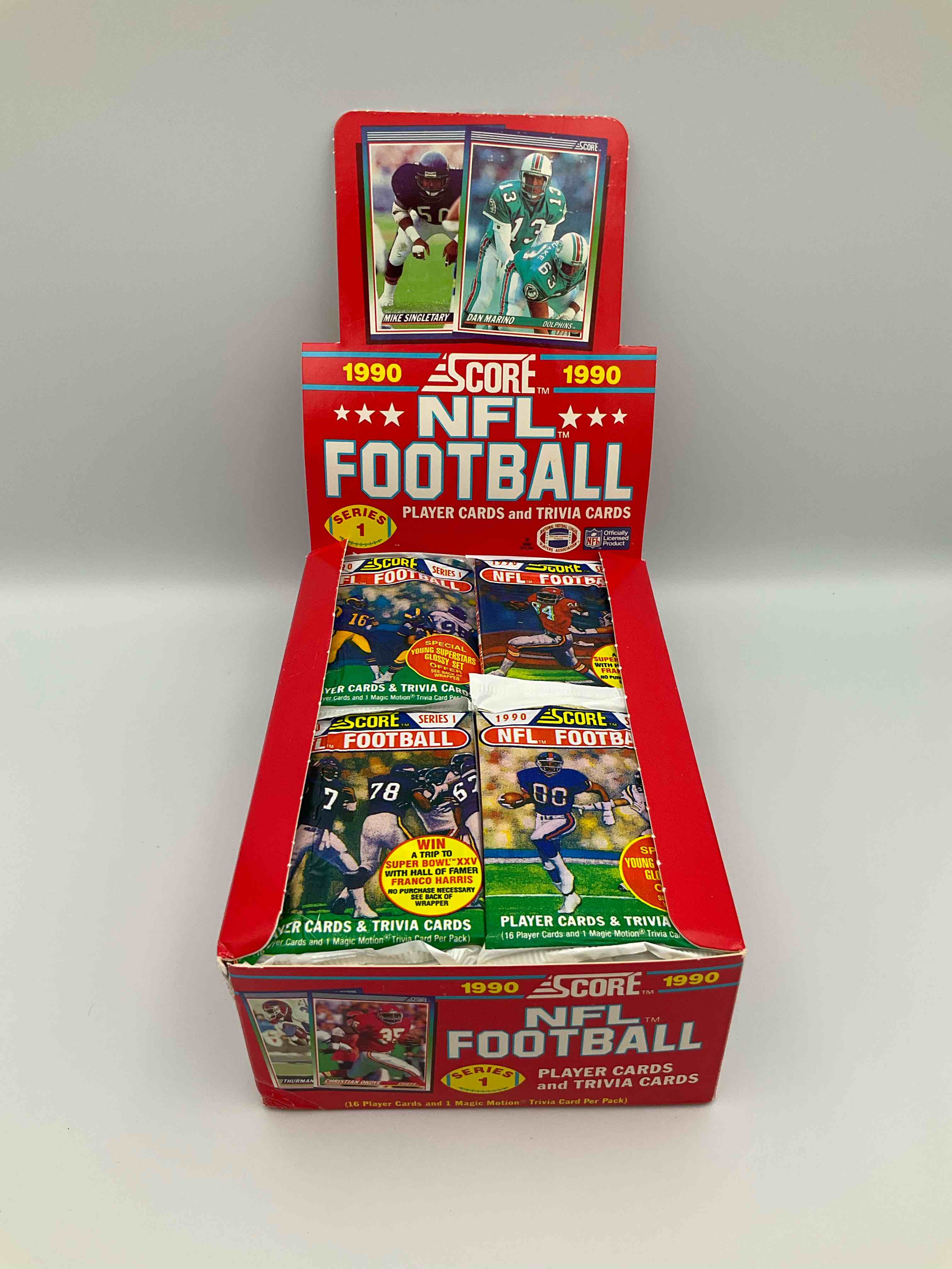 Condition photo showing New/Like New for Emmitt Smith Rookie!? In Perfect Condition Worth Hundreds! 1990 Score Football Unopened Collectible Sports Card Packs Series I & II! Direct From Original Box! Look For Valuable Emmitt Smith Rookie Cards! Let The Search Begin!