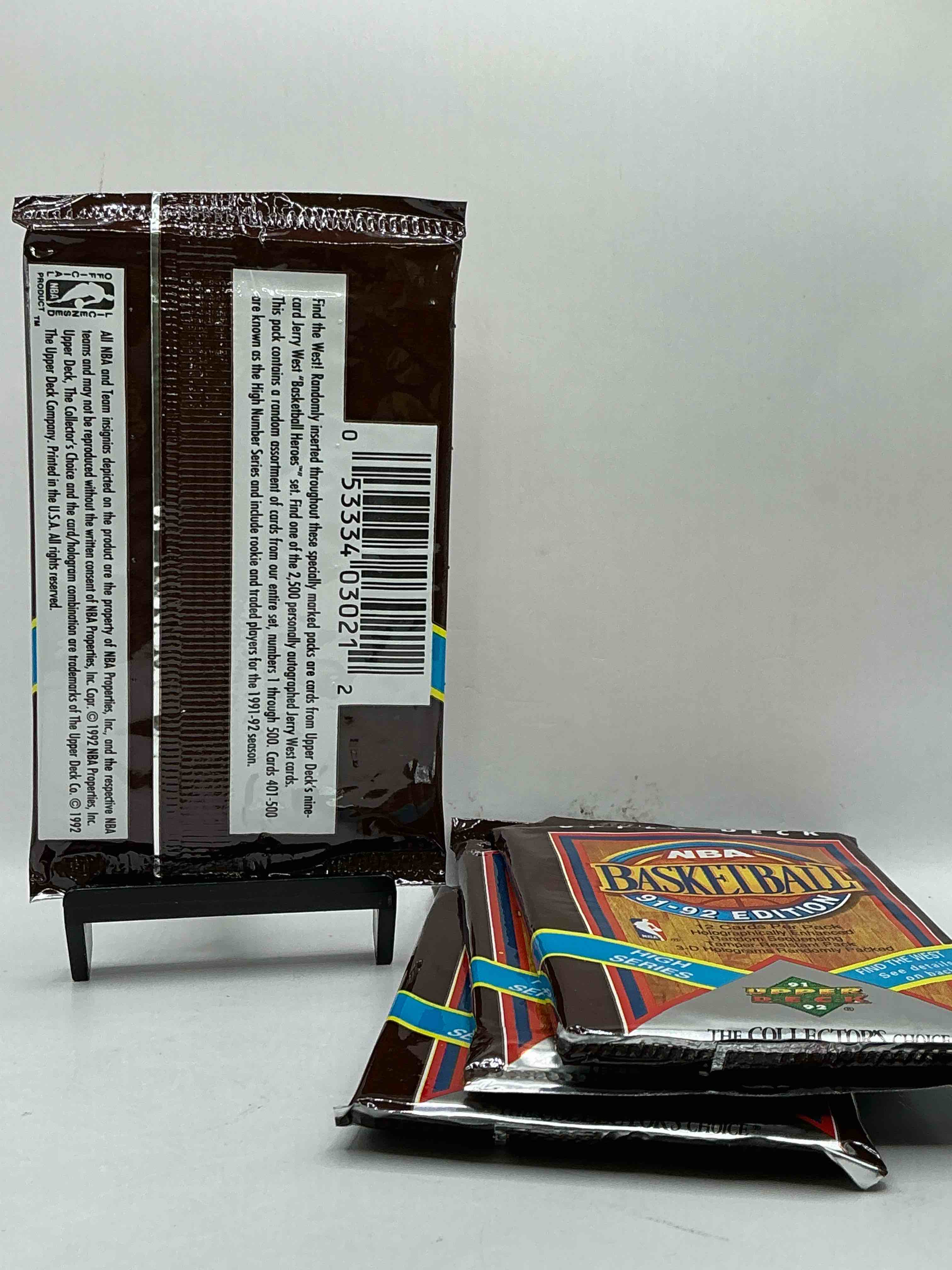 Condition photo showing New/Like New for Wow, Find The West! 1991/92 HIGH SERIES Upper Deck NBA Basketball Sealed Pack, Direct From Original Sealed Retail Case! Potential To Find A Jerry West Signature Card Only In This High Series... Super Rare! Also Search For Valuable Michael Jordans & Too Many Great Cards To List! An Awesome Investment In Sports Card Memorabilia! You May Never See These Again, Super Rare!