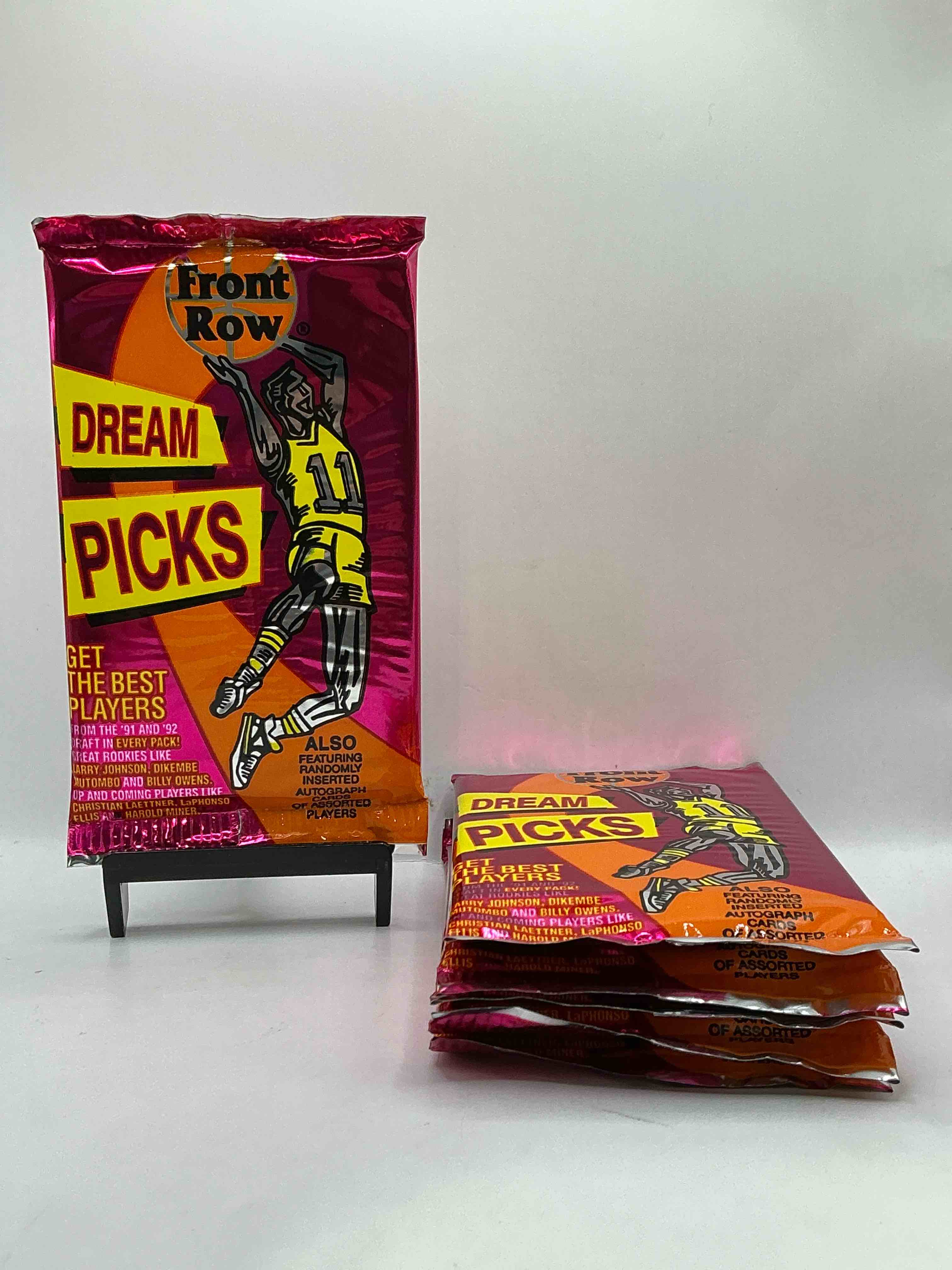 1991 Throwback Rarity! Here's Something You've Probably NEVER Seen! 1991 Front Row College Basketball / NBA Unopened Sealed Packs, Direct From Sealed Original Retail Case! Includes Randomly Inserted Rare Autograph Cards! Front Row Was The “Original" College Jersey Card Packs Back In The Day & Has Long Been Defunct. These Cards Are Becoming Serious Collector Items Due To Their Scarcity. These Things Are Serious Rare! Own Some Great Sports Card History & Something You'll Rarely See Again!