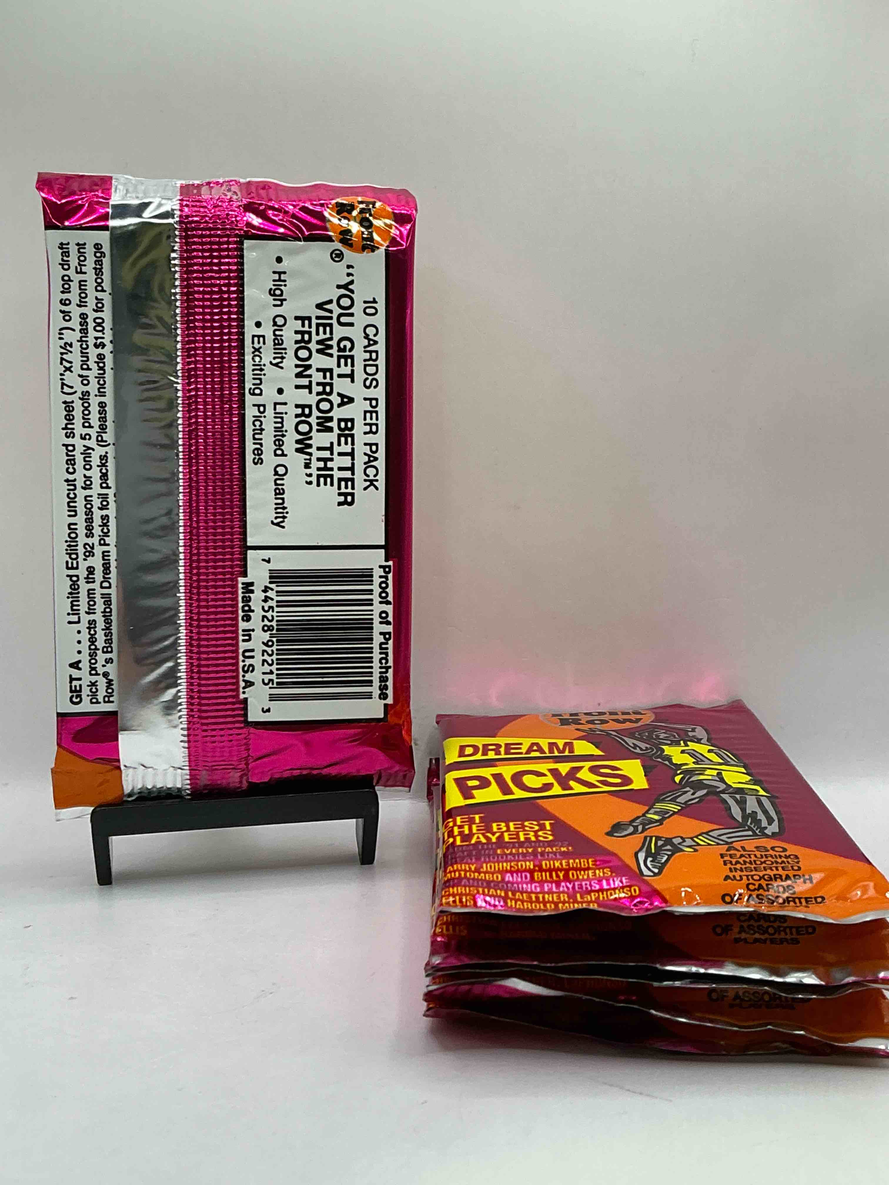 Condition photo showing New/Like New for 1991 Throwback Rarity! Here's Something You've Probably NEVER Seen! 1991 Front Row College Basketball / NBA Unopened Sealed Packs, Direct From Sealed Original Retail Case! Includes Randomly Inserted Rare Autograph Cards! Front Row Was The “Original" College Jersey Card Packs Back In The Day & Has Long Been Defunct. These Cards Are Becoming Serious Collector Items Due To Their Scarcity. These Things Are Serious Rare! Own Some Great Sports Card History & Something You'll Rarely See Again!