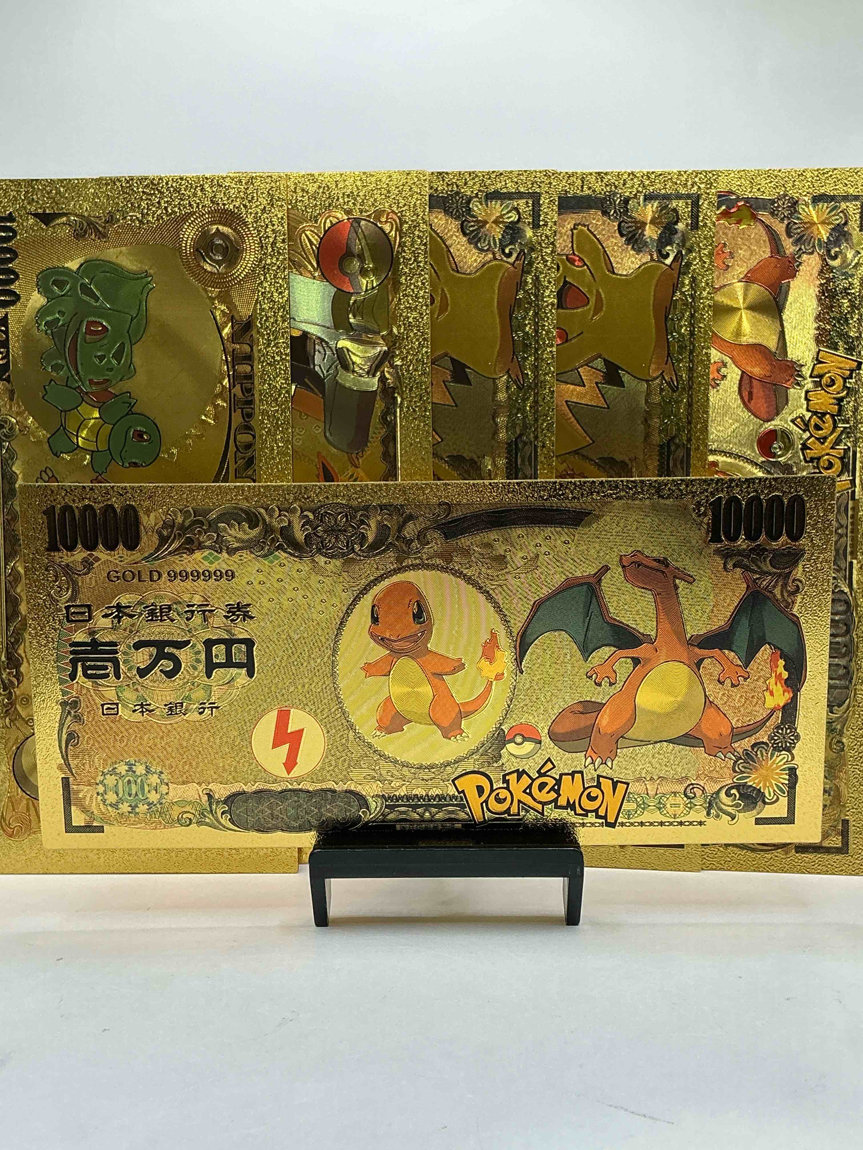 Pokémon Novelty Gold In Color Dollars! Ultra Cool Novelty 10,000 Pokémon Bill With Characters & Cool Designs! Rare & Hard To Get! 