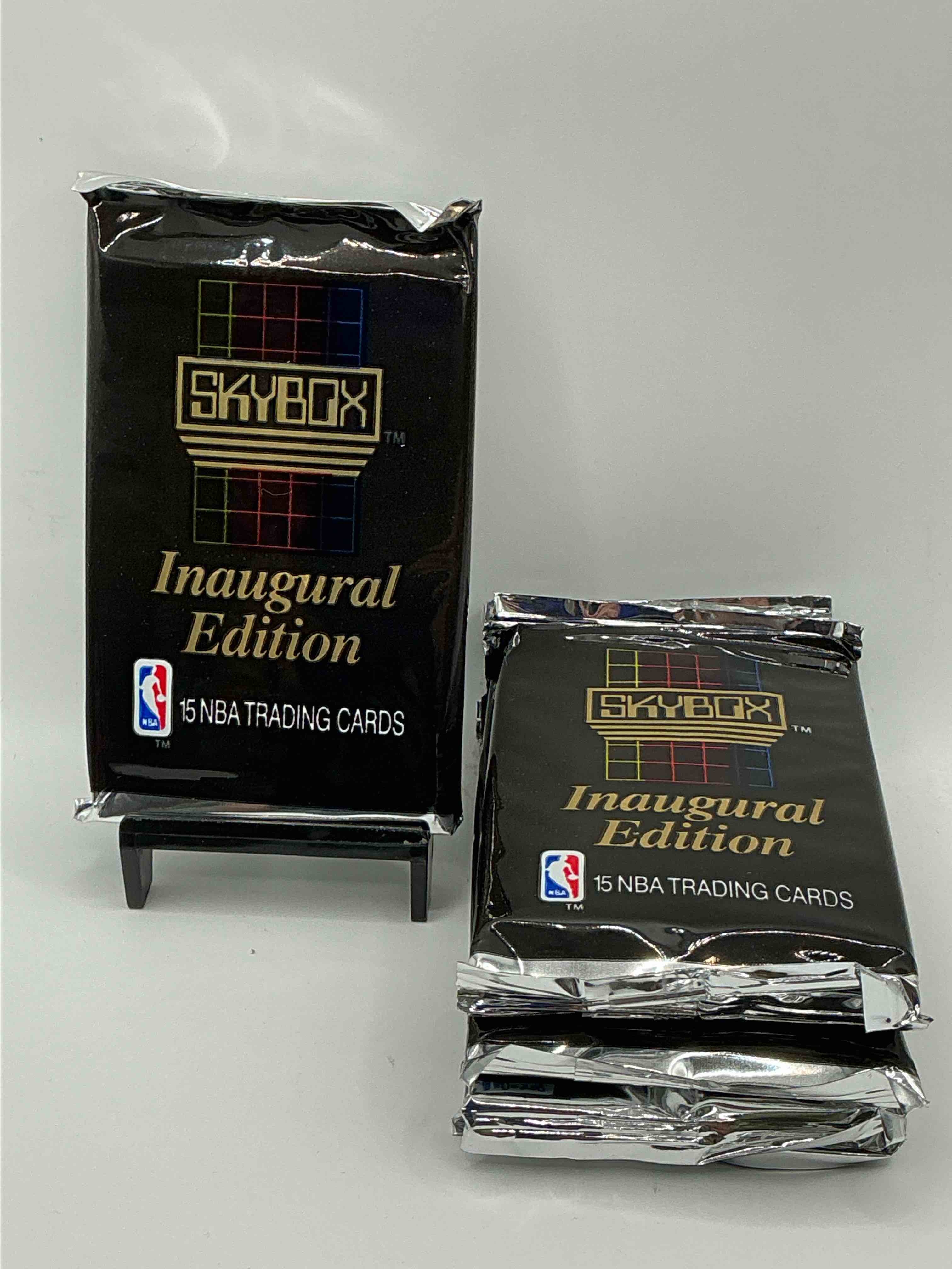 michael jordan, magic johnson & more! search for so many nba legends & stars! 1990 skybox unopened packs, series i! direct from original box! these packs are sought after for ther eye-catching teal look & awesome cards! search for valuable michael jordan, larry bird & magic johnson cards! along with other stars!