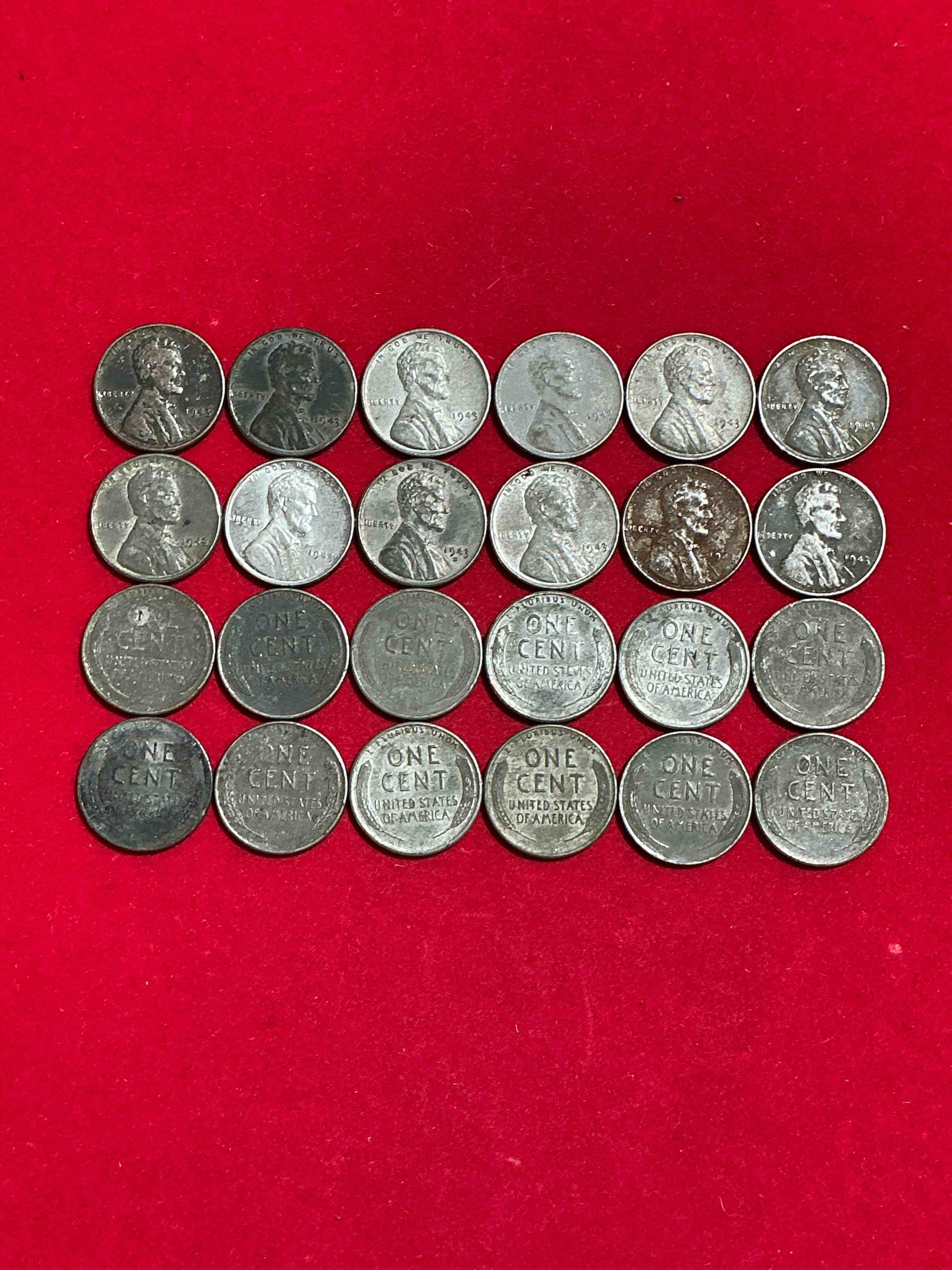 Condition photo showing Good Condition for 1943 World War Il History! Did You Know That In 1943 Copper Was So Valuable For Making Ammunition That The U.S. Treasury Made Pennies Out Of Steel?! 1943 STEEL Pennies Have Become Valuable, Rare Collector Items! Up For Auction Are Rare WWII Steel Pennies Appearing Circulated. Own Pieces Of World War II History That Are An Awesome Investment!