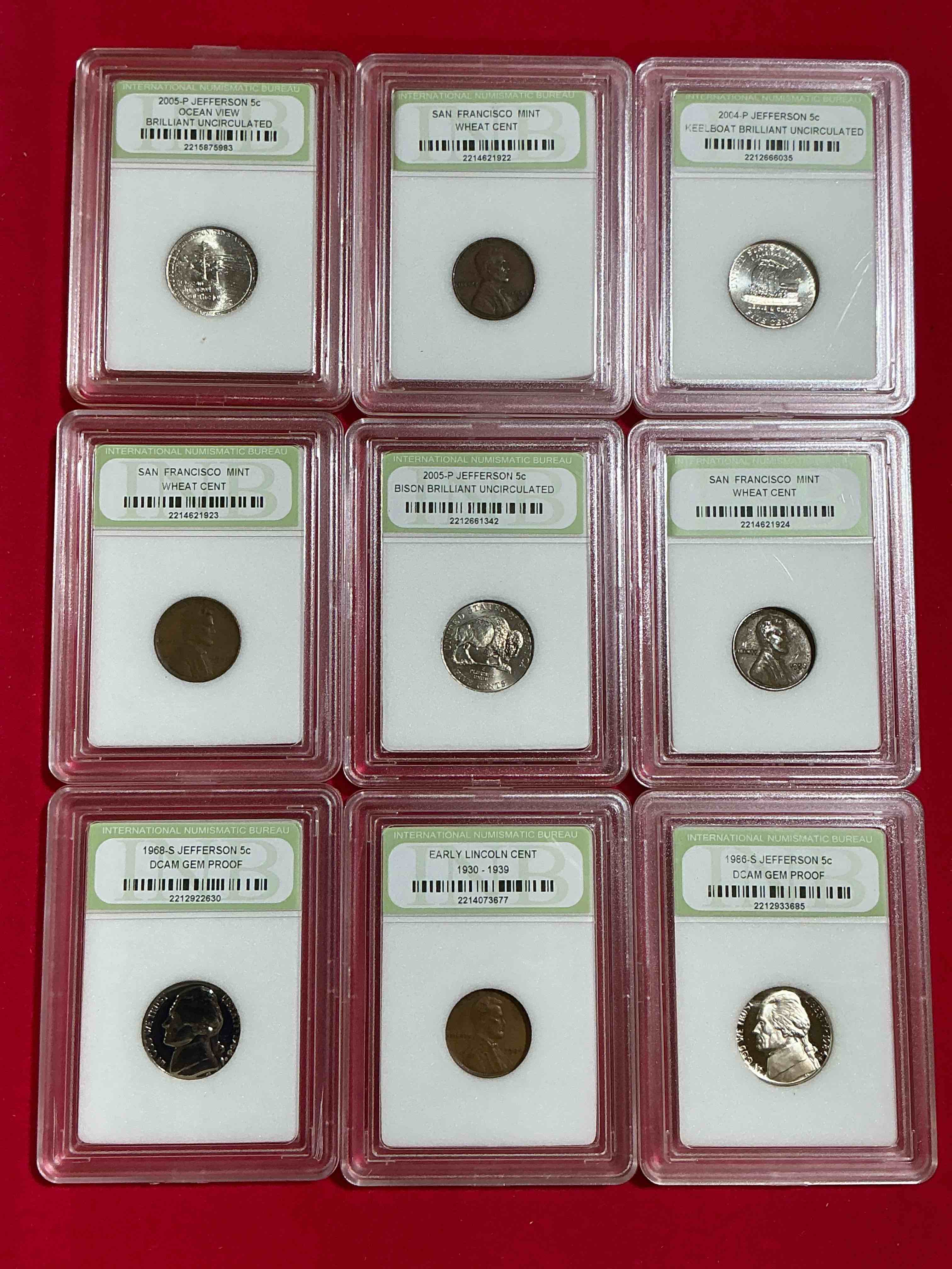 Condition photo showing Good Condition for Collector's Dream! 9 Different Rare, Slabbed U.S. Collector Coins In Certified/Catalogued Protective Slab Cases! A Great Way to Build An Incredible Collection Of Protected, Rare U.S. Coins! Great For The Coin Fan & Collector!