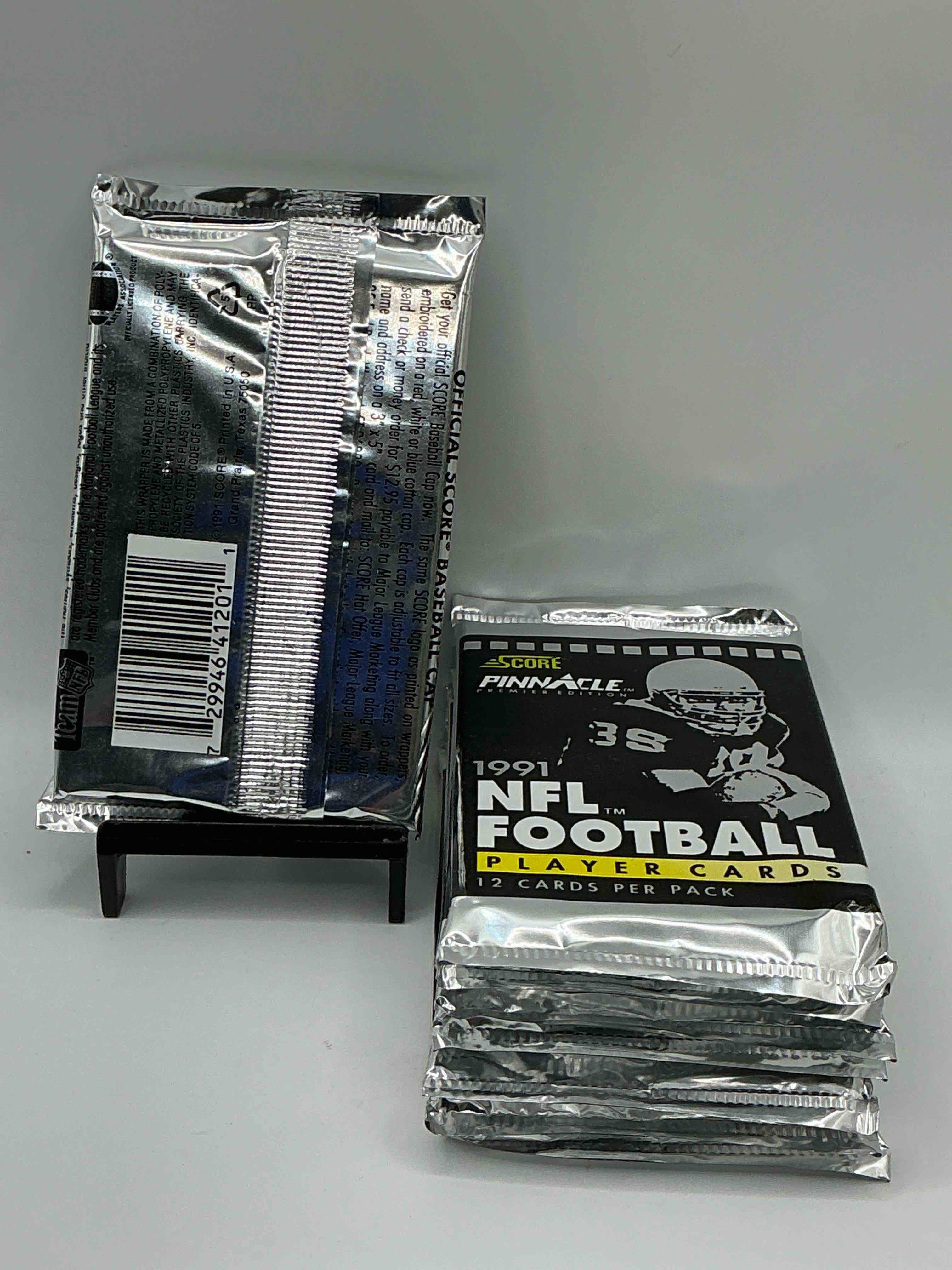 Condition photo showing New/Like New for 1991 Pinnacle Premier Edition Score Unopened Sports Card Packs Direct From Original Box! Search For Valuable Emmitt Smith Cards & Other Stars!