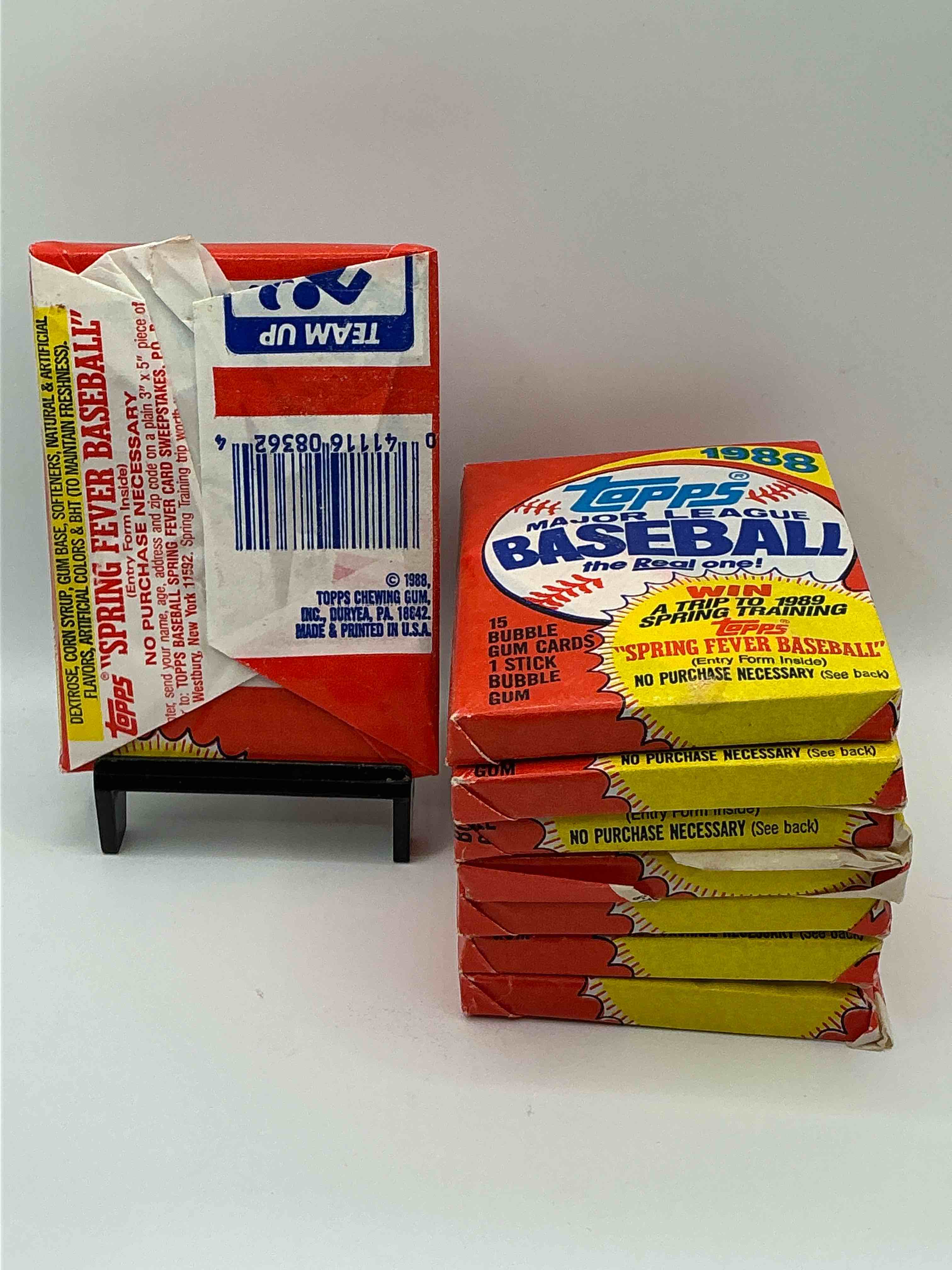 Condition photo showing New/Like New for 80's Baseball Fan's Rejoice! 1988 Topps Baseball Unopened Wax Packs Full Of Collectible Trading Cards! Search For Valuable Don Mattingly "World Of Baseball" & Nolan Ryan Cards Worth Hundreds In Perfect Condition!