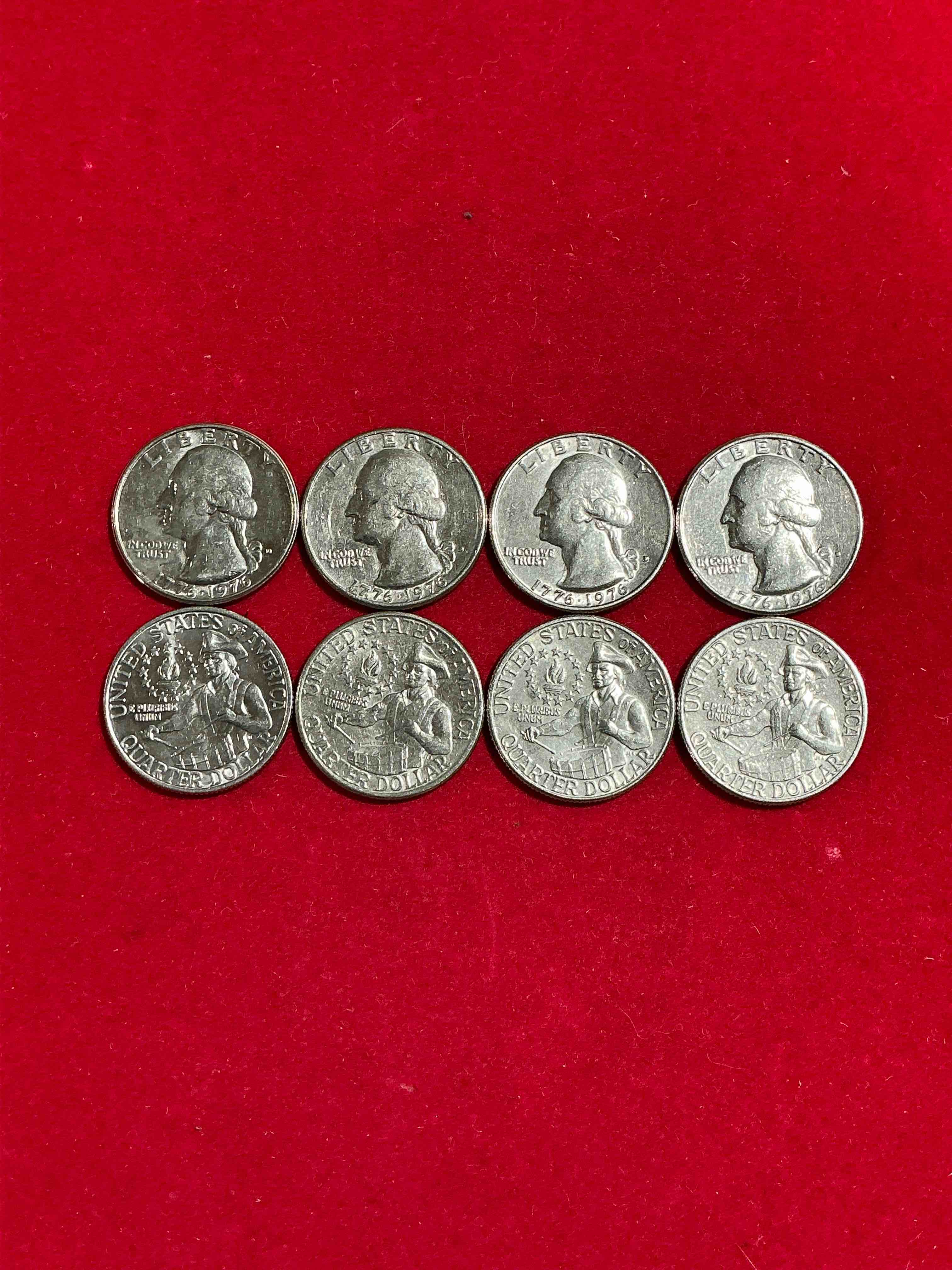 1976 Bicentennial Bliss! Quarters! In 1976 The U.S. Mint Produced Coins Celebrating The 200 Year Anniversary Of America. Up For Auction Are Awesome Examples Of Bicentennial Quarters Produced For This... The Infamous 200 Year Anniversary Edition! Highly Desirable For Collectors! Own Pieces Of History & Get Ready For America's 250 Year Anniversary Coming Soon!