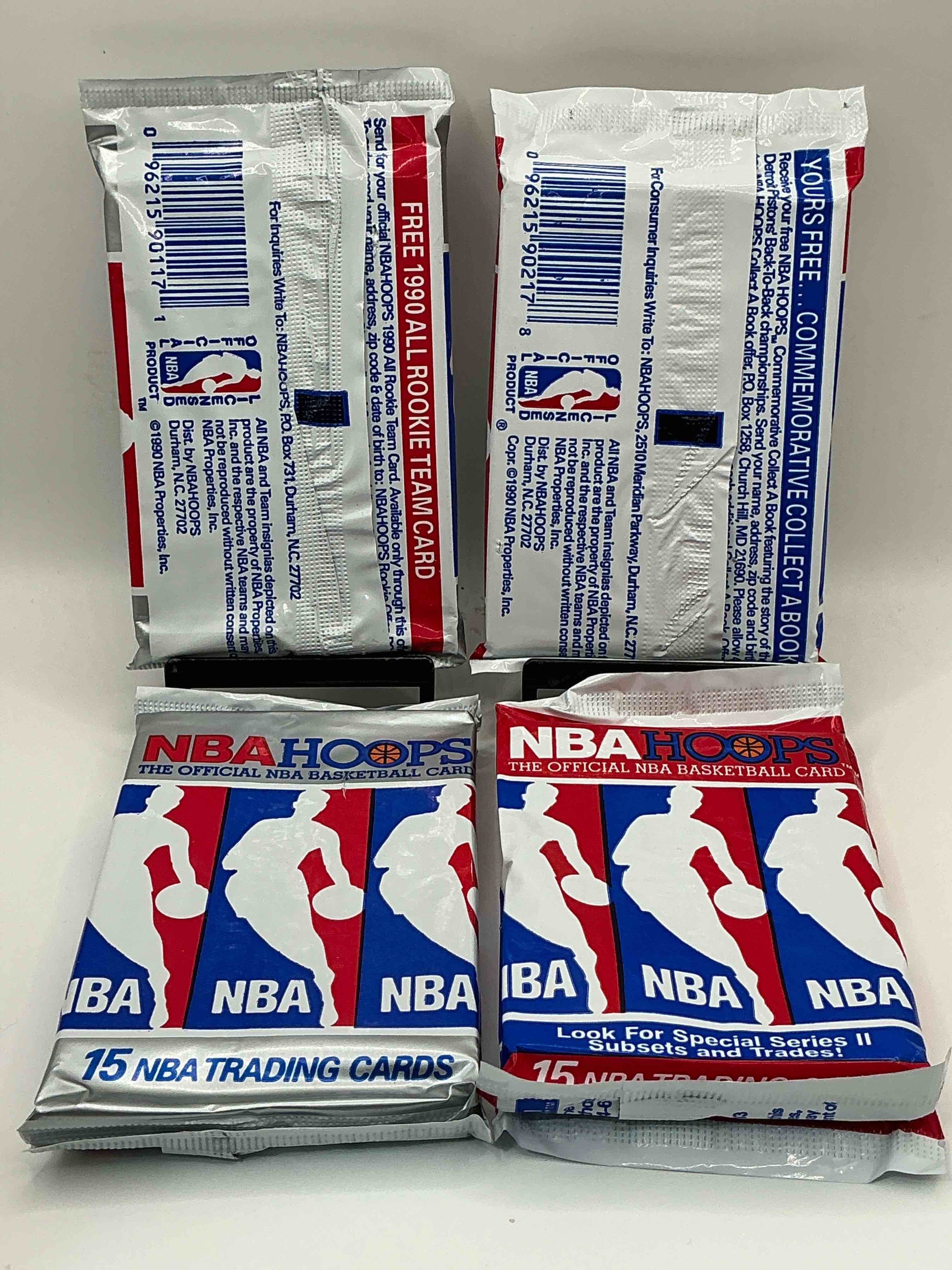 Condition photo showing New/Like New for Michael Jordan!? 1990 NBA Hoops Unopened Sealed Trading Collectible Sports Card Packs Series I & II, Direct From Original Sealed Retail Case! Search For Early Michael Jordan #65 (PSA 10 Value $550), Jordan All Star Card, & Too Many Other Nice Cards To List!