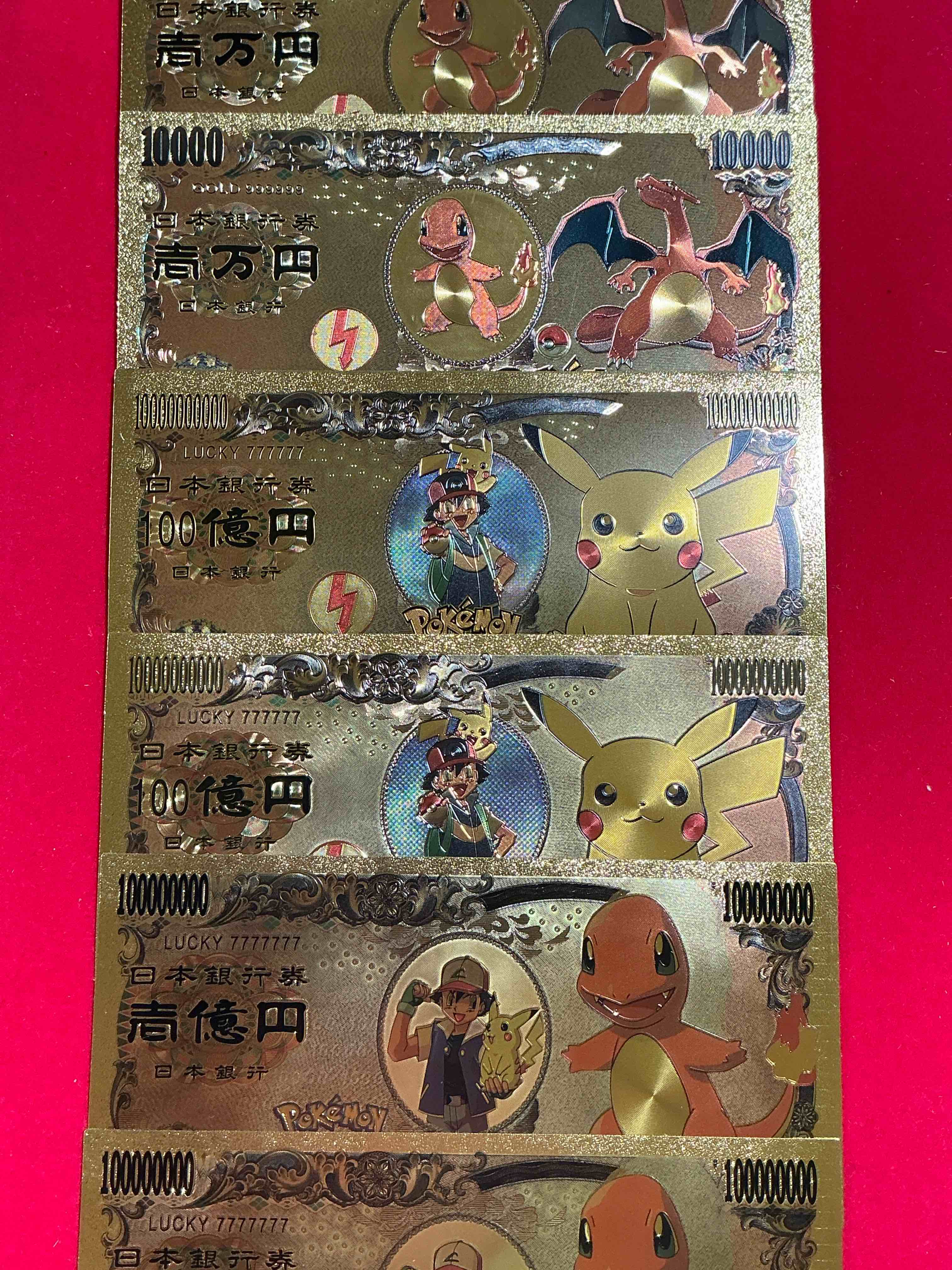 Condition photo showing New/Like New for Pokémon Novelty Gold In Color Dollars! Ultra Cool Novelty 10,000 Pokémon Bill With Characters & Cool Designs! Rare & Hard To Get! 