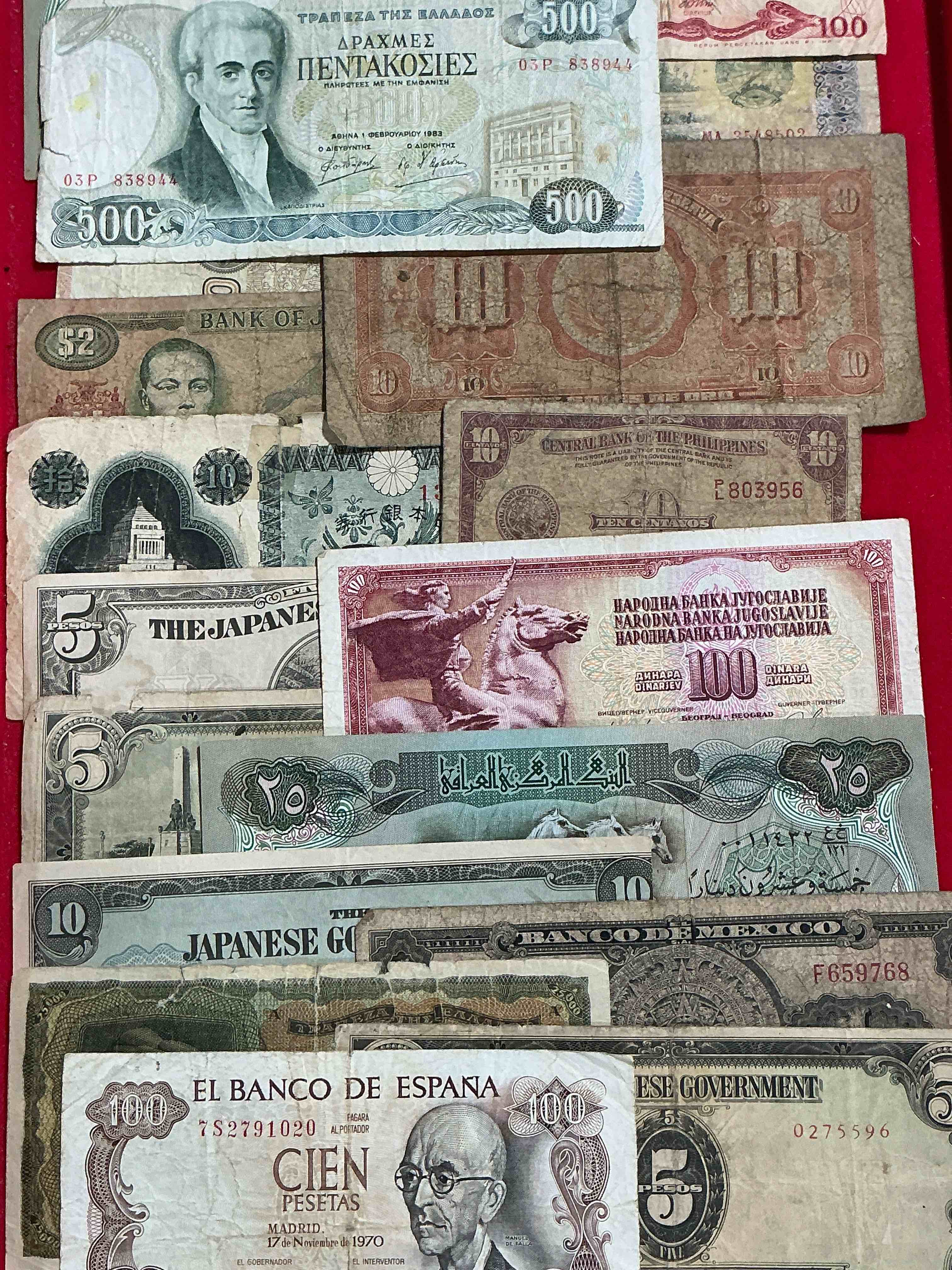 Condition photo showing Good Condition for World Antique & Modern Authentic Paper Money! Genuine Paper Currency From Around The World, All Bills Unique & Typically Span The Last 100 Years Or So! In Circulated & Uncirculated Condition! Impossible To Collect! 