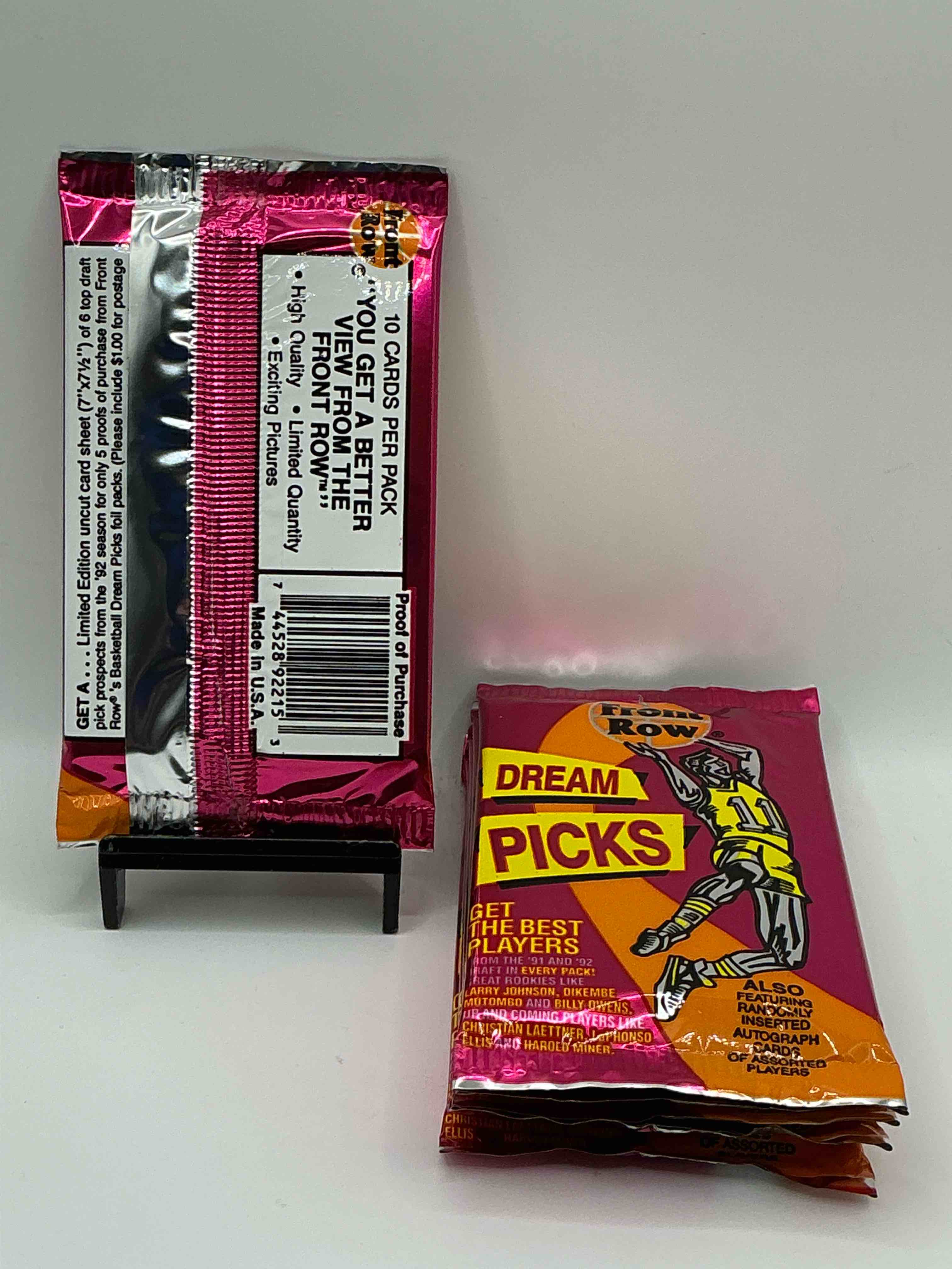 Condition photo showing New/Like New for 1991 Throwback Rarity! Here's Something You've Probably NEVER Seen! 1991 Front Row College Basketball / NBA Unopened Sealed Packs, Direct From Sealed Original Retail Case! Includes Randomly Inserted Rare Autograph Cards! Front Row Was The “Original" College Jersey Card Packs Back In The Day & Has Long Been Defunct. These Cards Are Becoming Serious Collector Items Due To Their Scarcity. These Things Are Serious Rare! Own Some Great Sports Card History & Something You'll Rarely See Again!