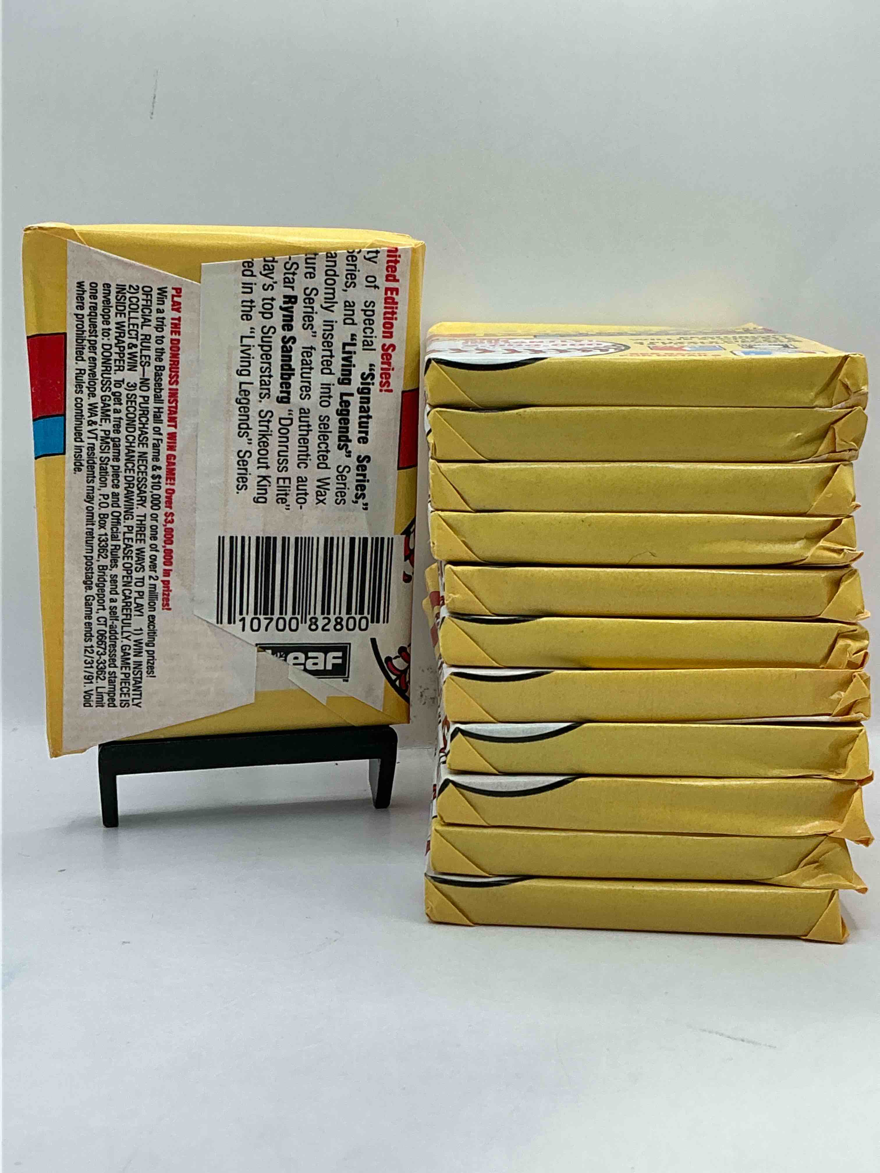 Condition photo showing New/Like New for Wow! 1991 Donruss Series 1 Unopened Baseball Card Wax Packs! Direct From Original Box! Search For Valuable Ken Griffey Jr. Sports Trading Cards!