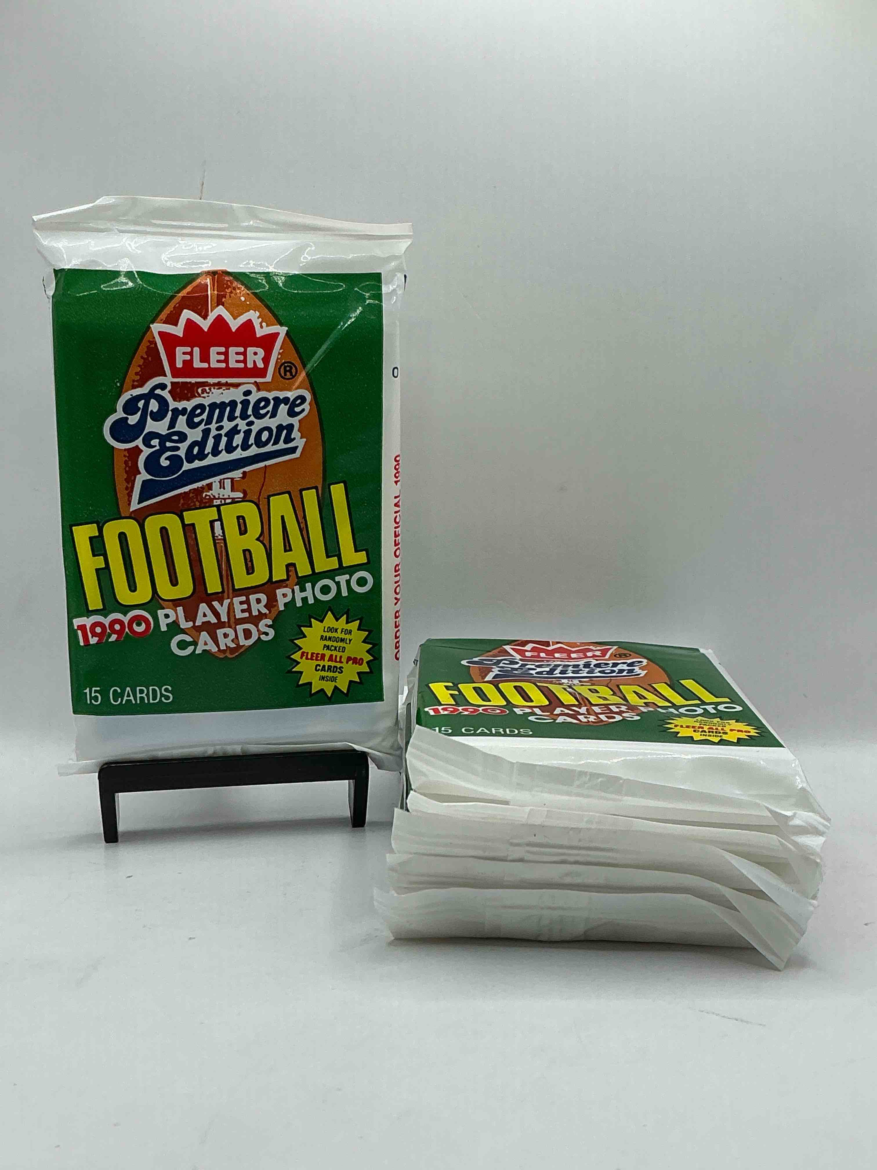 Awesome Premiere Edition Sports Cards! Emmitt Smith Rookie Year! 1990 Fleer Premiere Edition Unopened Packs Direct From Original Box! Search For Emmitt Smith Rookies!