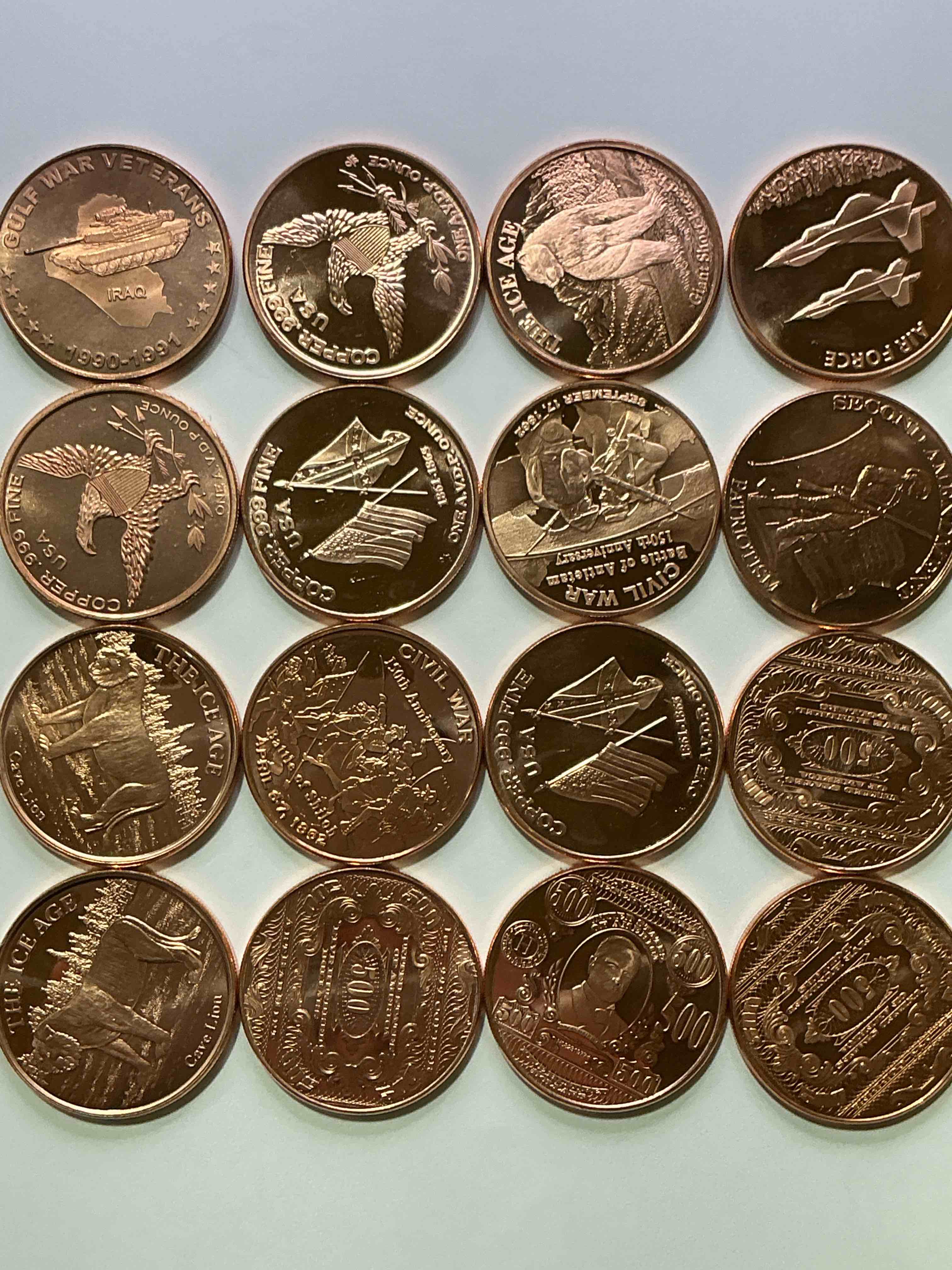 Copper Craziness! 1oz Copper Commemorative Coins! All Different Cool & Rare Designs! Awesome American Pure Copper!