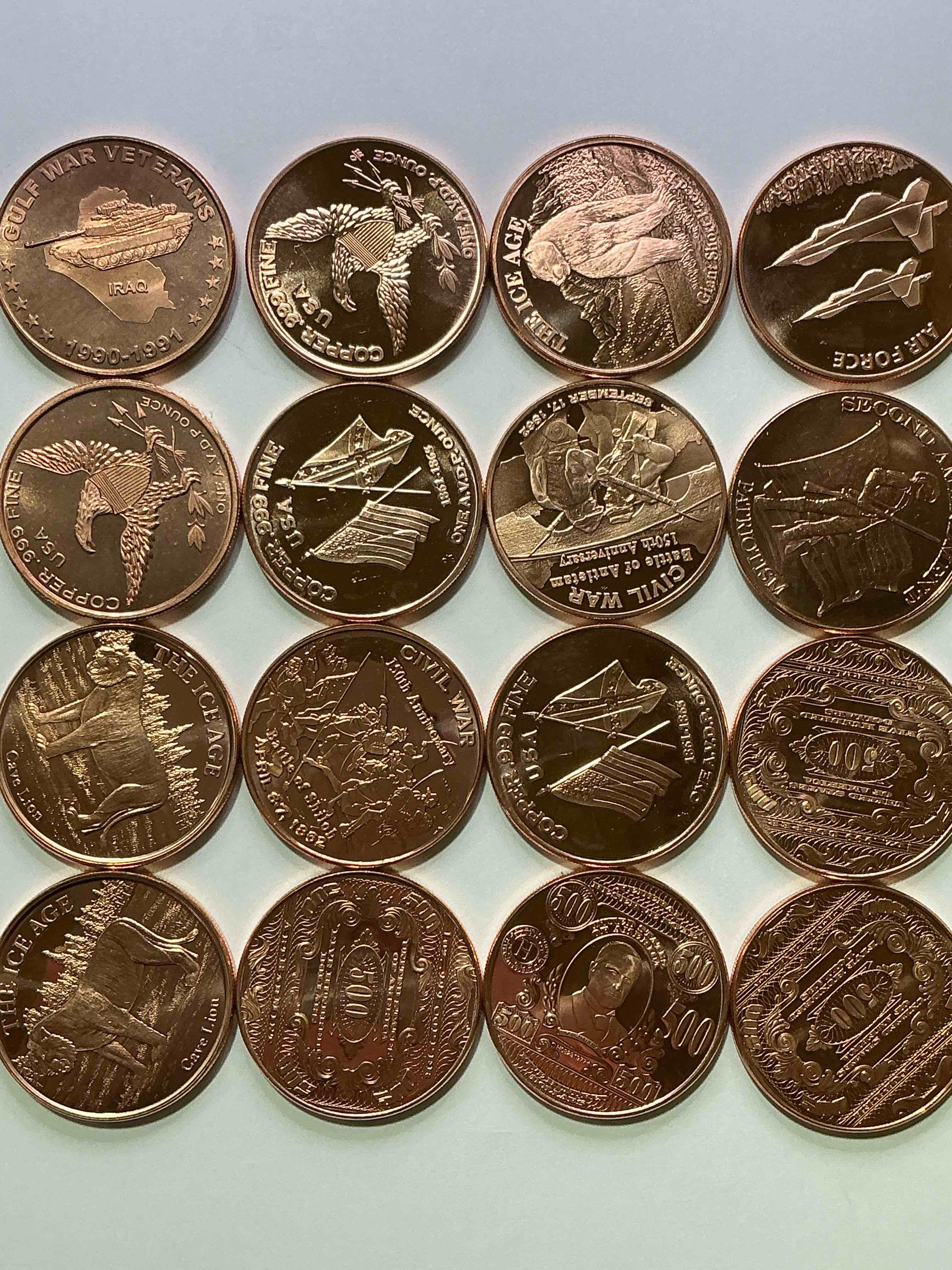 Condition photo showing New/Like New for Copper Craziness! 1oz Copper Commemorative Coins! All Different Cool & Rare Designs! Awesome American Pure Copper!