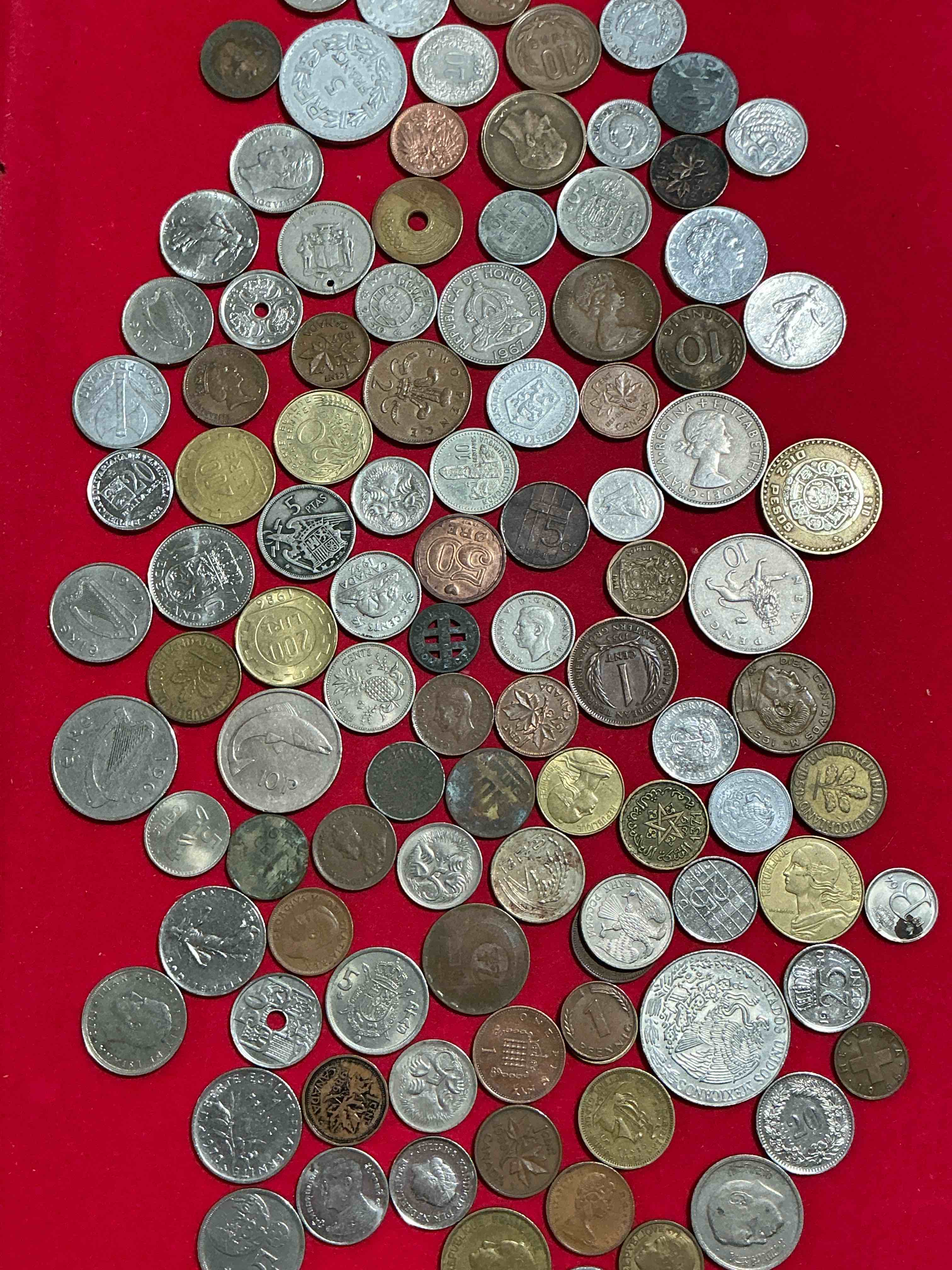 Condition photo showing Good Condition for World Coins, Antique & Vintage! Each Lot Is Unique! Many Different Years, Countries, Sizes & Exotic Places. This Cool Collection Of Antique Coins From Around The World Is Loads Of Fun! Have Fun Identifying Each Coin & Country As A Great Educational Tool! A Great Investment Too!