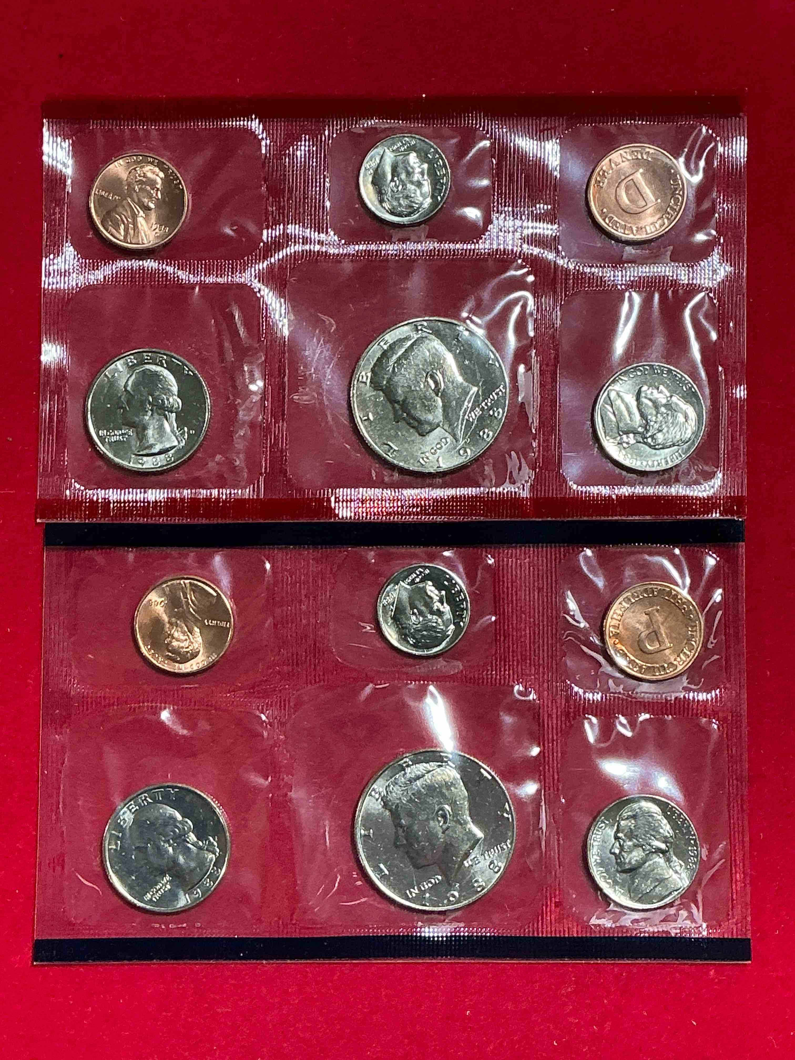 1988 Mint Coins, 12 Coin Denver & Philadelphia Mint! Half Dollars, Quarters, Dimes, Nickels & Pennies! Wow!