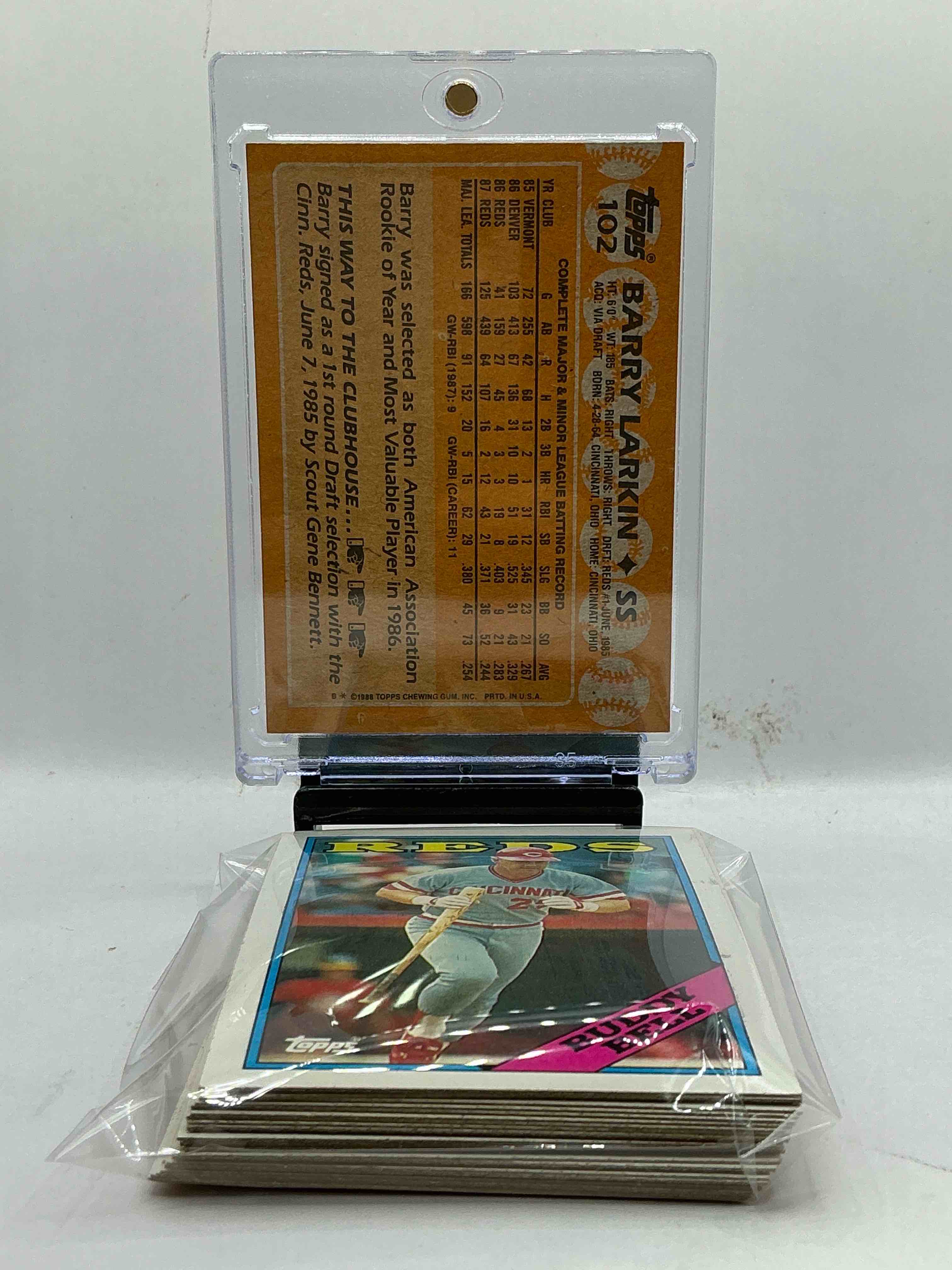 Condition photo showing New/Like New for 1988 Reds Topps Baseball Team Set! Vintage Reds Lot! Barry Larkin & More! 80’s Baseball History… Cincinnati Reds! 