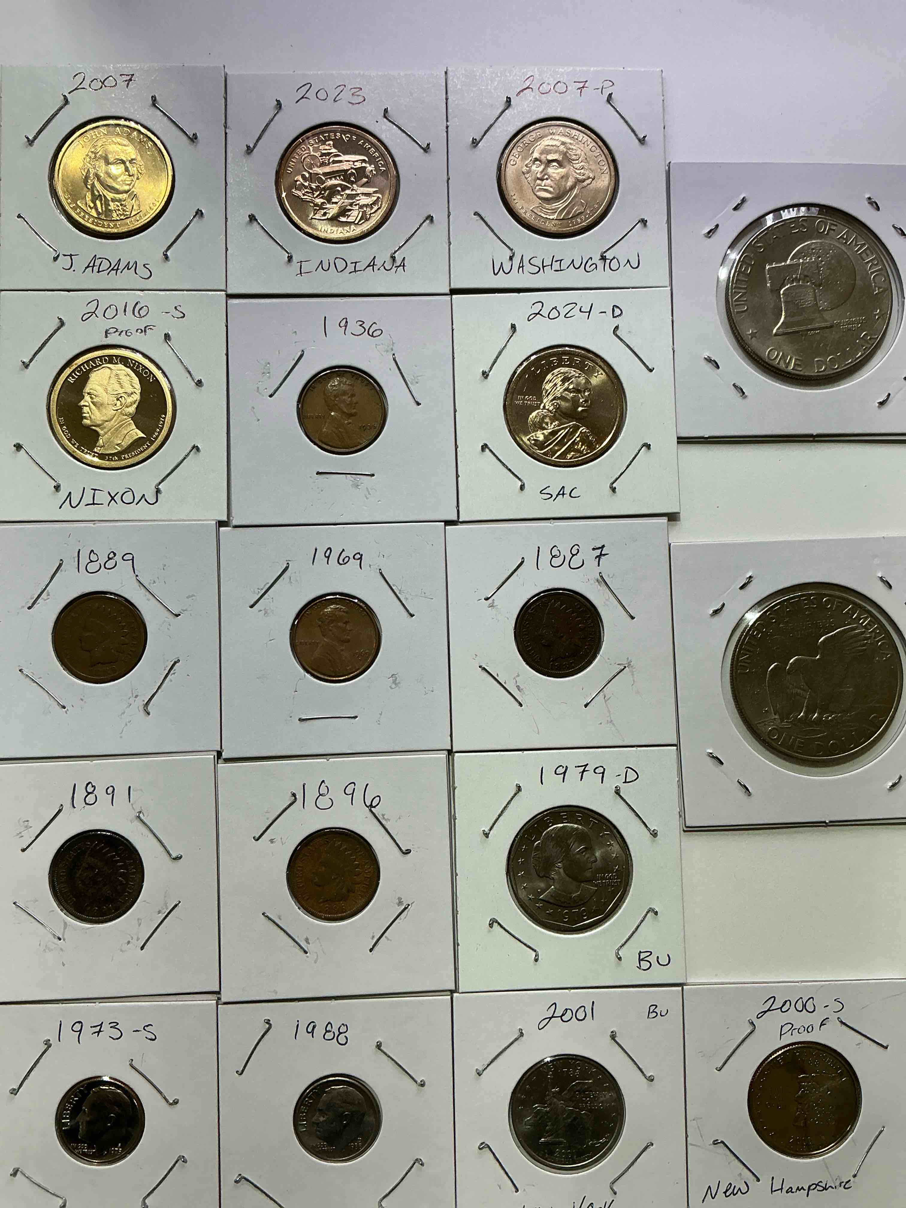 Condition photo showing Good Condition for Coin Lot Craziness! A Fun Mixture Of Different Coins From All Different Years! Ike Dollars, Indian Head Pennies, Half Dollars & More! Perfect Addition To Any Collection! 