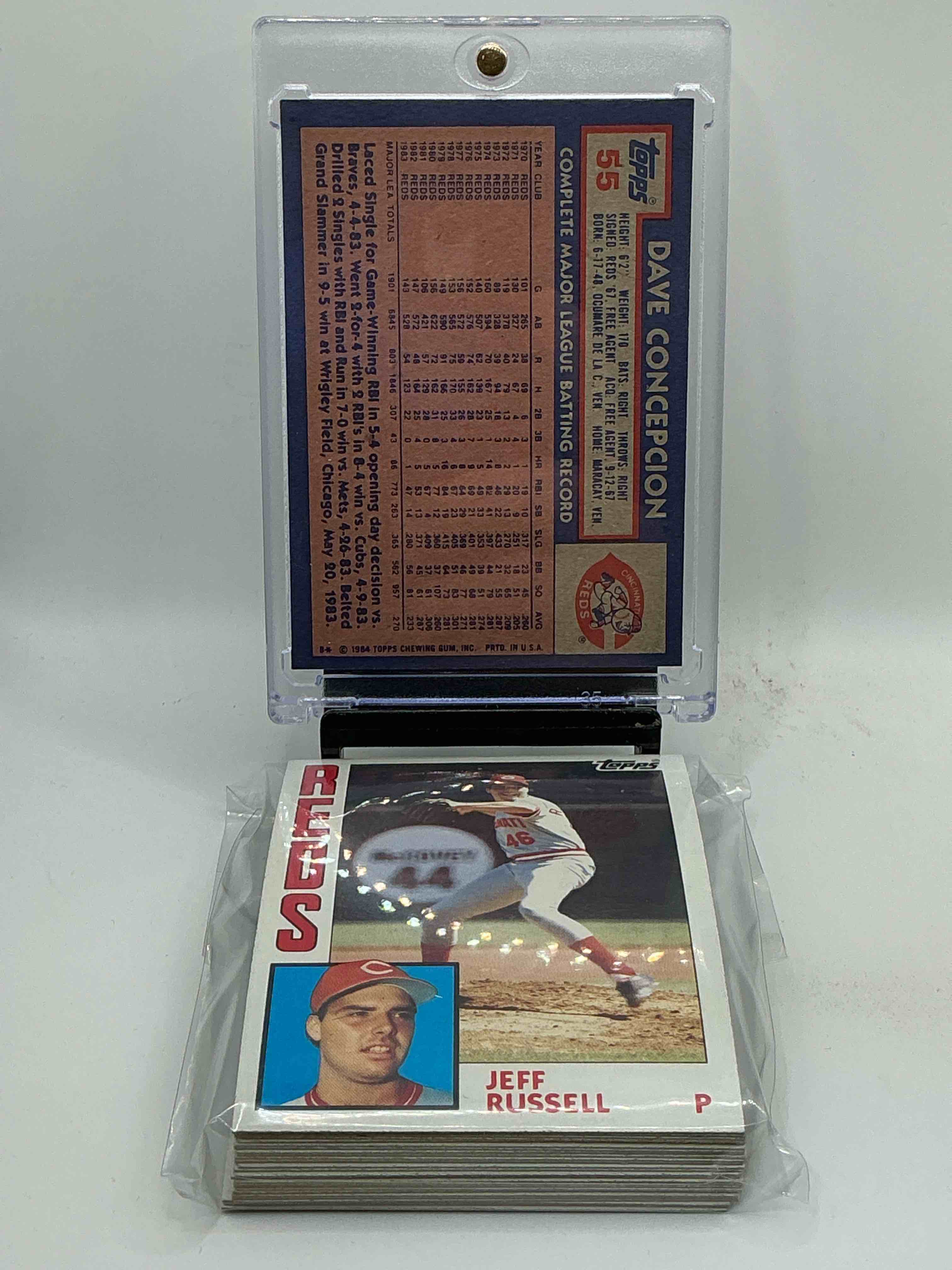 Condition photo showing New/Like New for 1984 Reds Topps Team Set! Card Reds Set! Dave Conception & More! Reds Fans Rejoice!