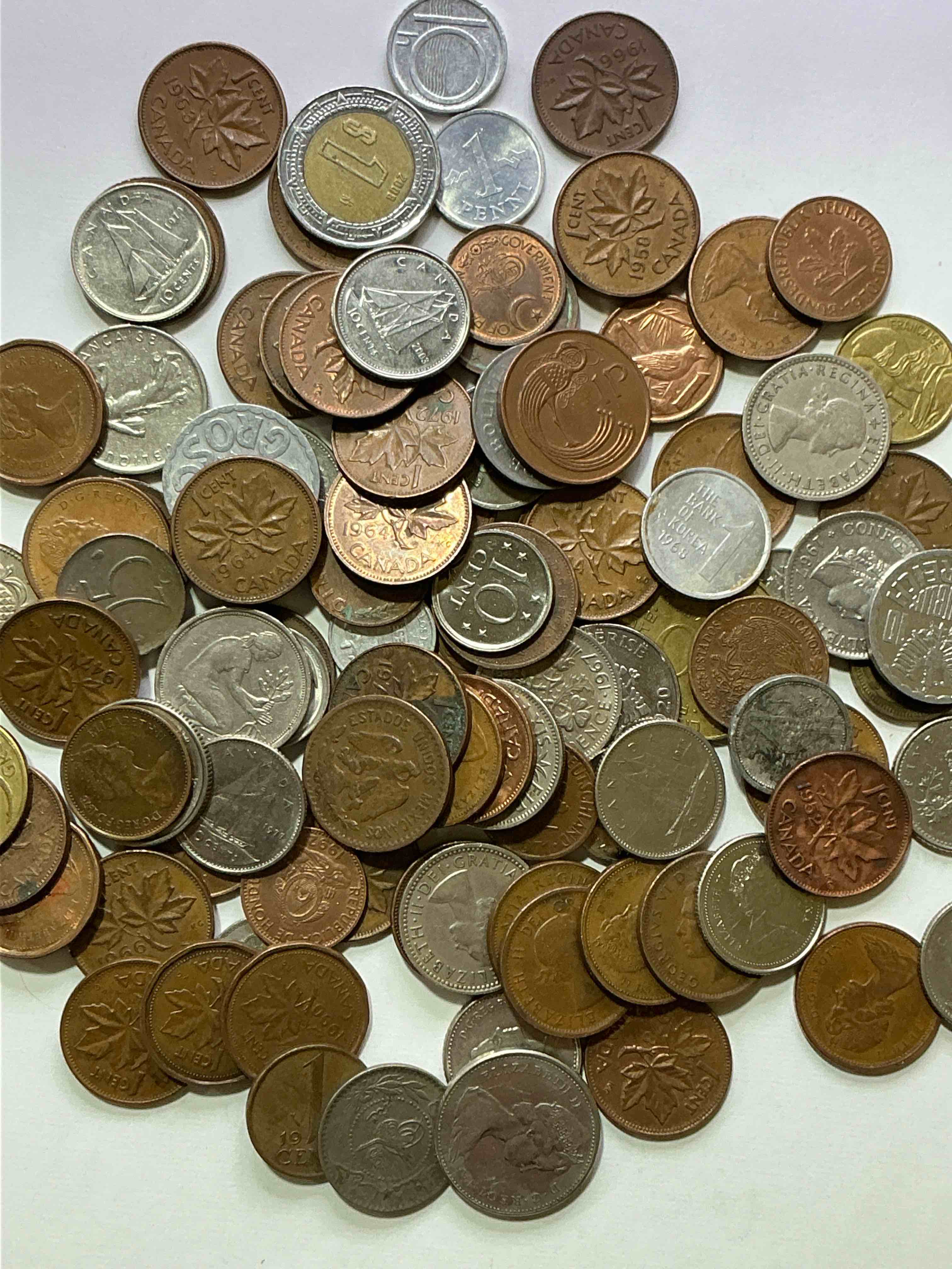 Condition photo showing Good Condition for World Coins, Antique & Vintage! Each Lot Is Unique! Many Different Years, Countries, Sizes & Exotic Places. This Cool Collection Of Antique Coins From Around The World Is Loads Of Fun! Have Fun Identifying Each Coin & Country As A Great Educational Tool! A Great Investment Too!