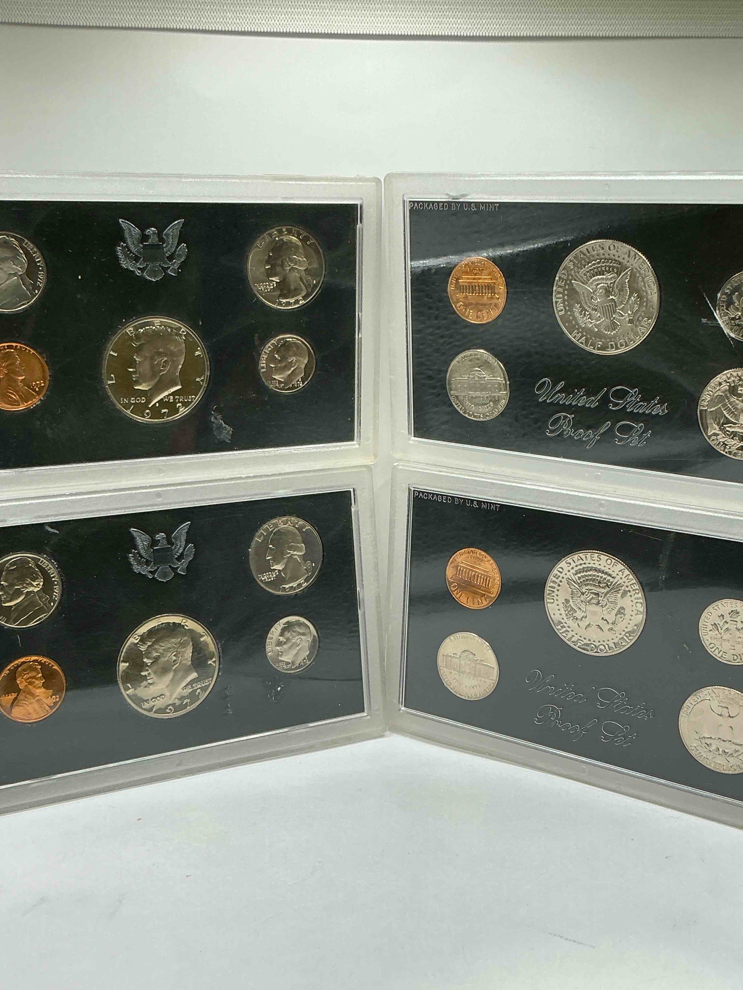 Condition photo showing New/Like New for 1972 United States Proof Sets! Four Awesome Enclosed Mint Sets! WOW! Ultra Rare!