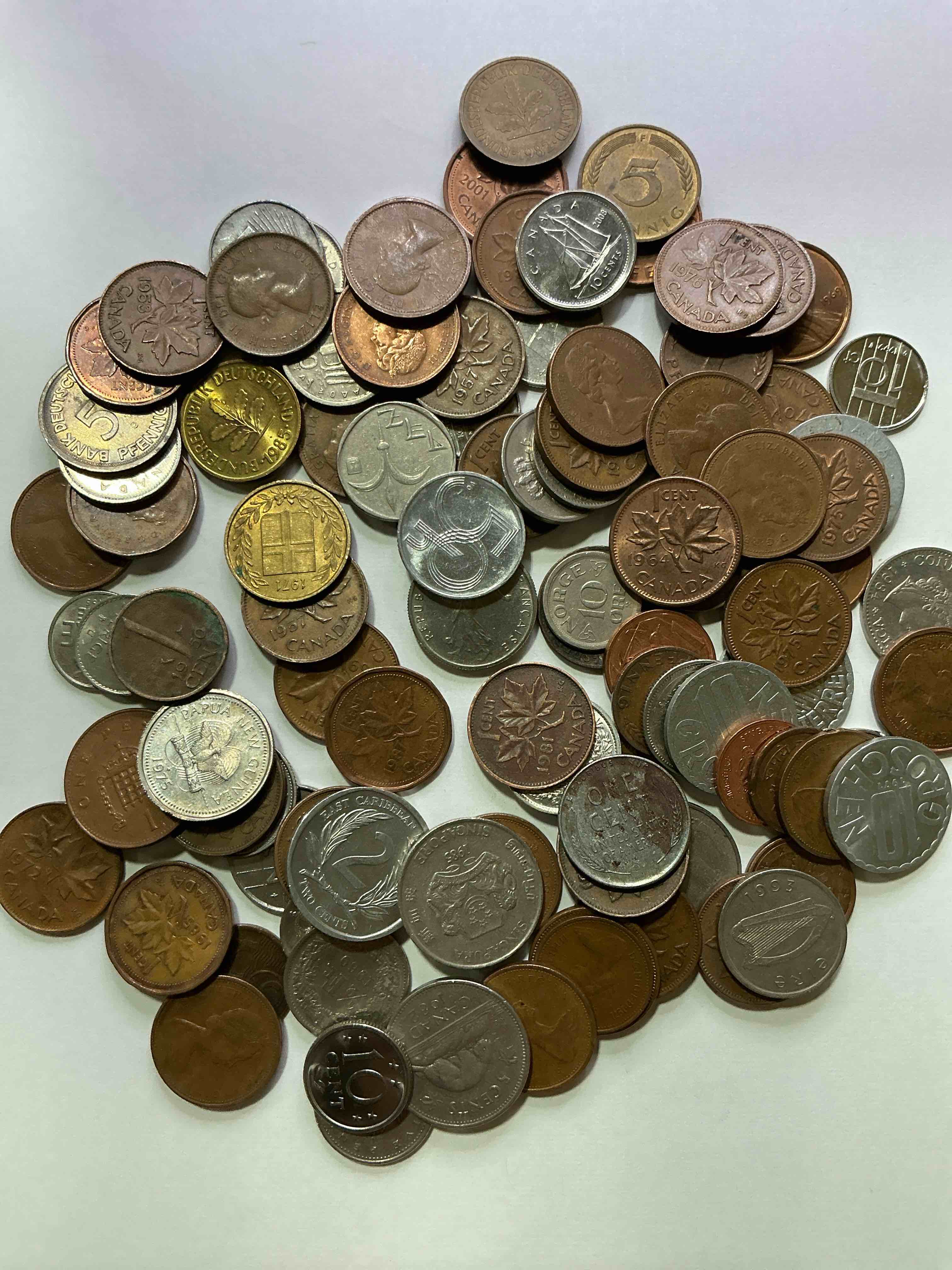 Condition photo showing Good Condition for World Coins, Antique & Vintage! Each Lot Is Unique! Many Different Years, Countries, Sizes & Exotic Places. This Cool Collection Of Antique Coins From Around The World Is Loads Of Fun! Have Fun Identifying Each Coin & Country As A Great Educational Tool! A Great Investment Too!