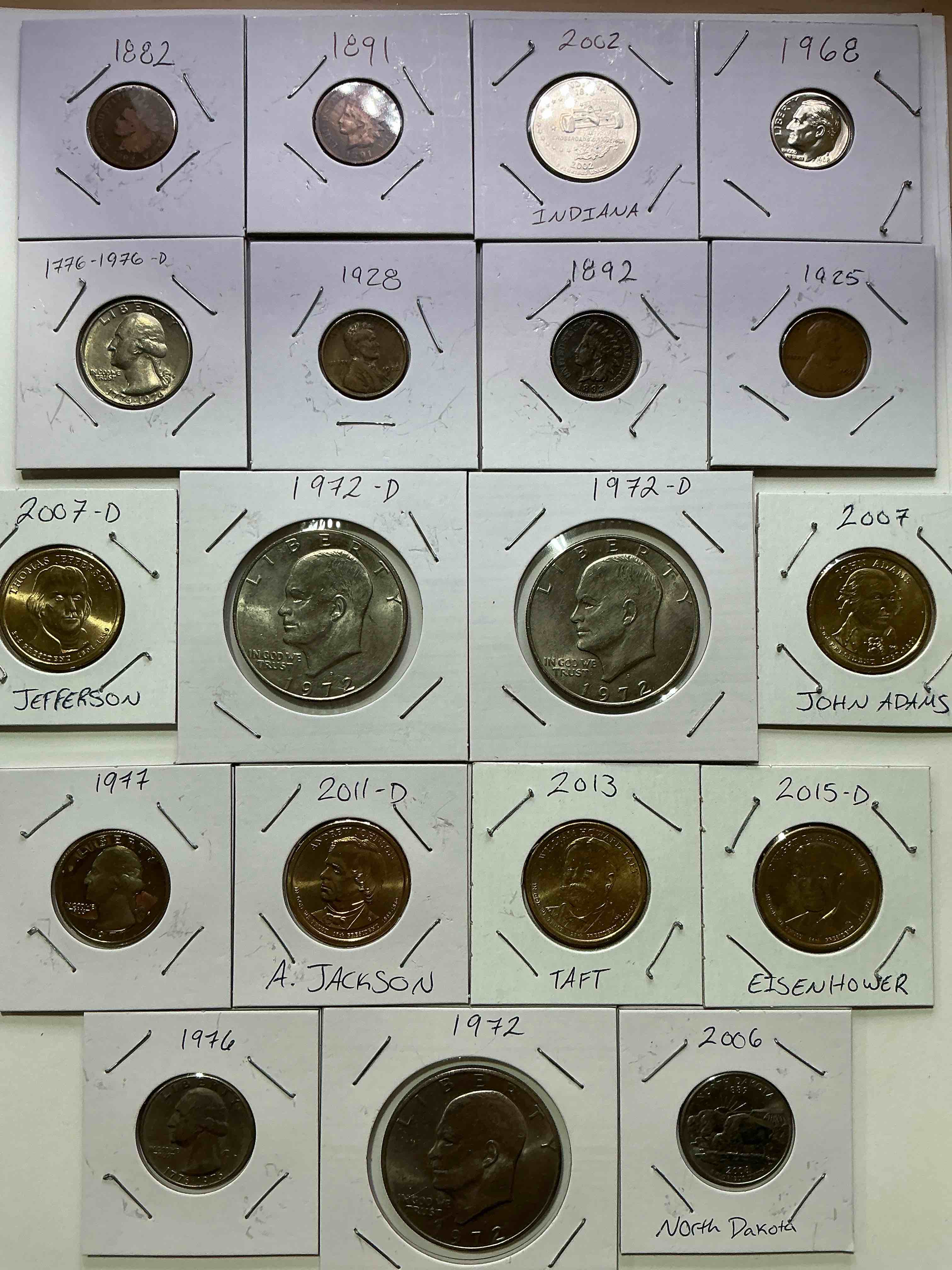 Condition photo showing New/Like New for Coin Lot Craziness! A Fun Mixture Of Different Coins From All Different Years! Ike Dollars, Indian Head Pennies, Half Dollars & More! Perfect Addition To Any Collection! 