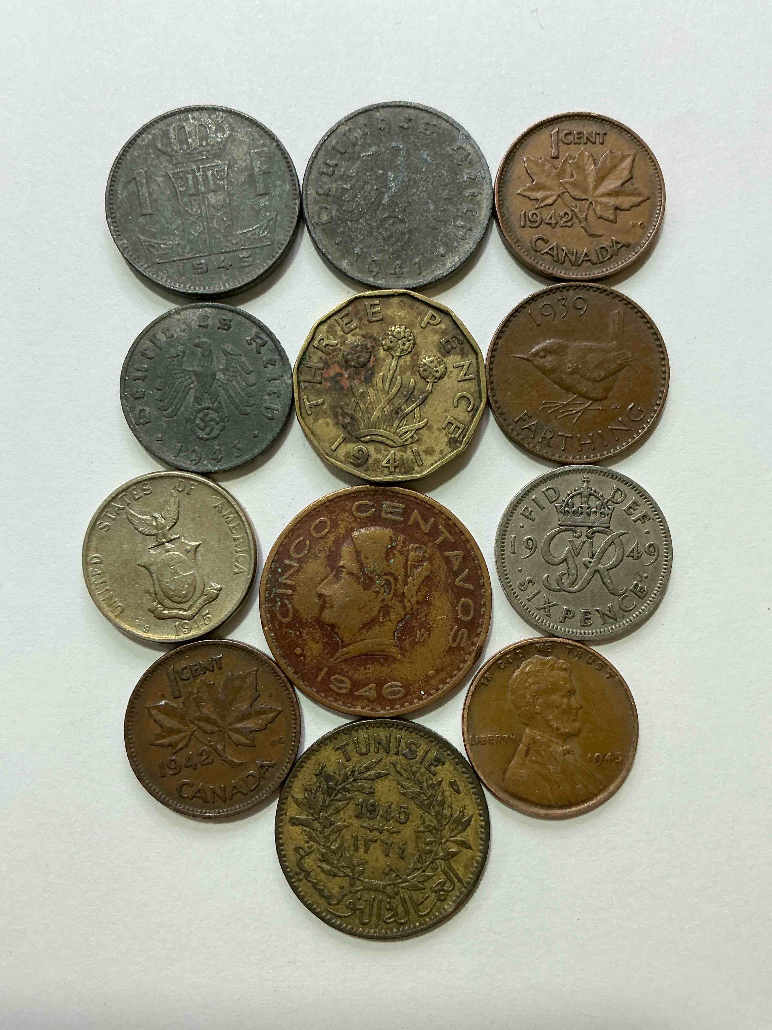 world war two buffs rejoice! up for auction is an awesome collection of world war ii era coins (1939-1945) from around the world! really hard to collect & find in one place! really cool pieces of history!