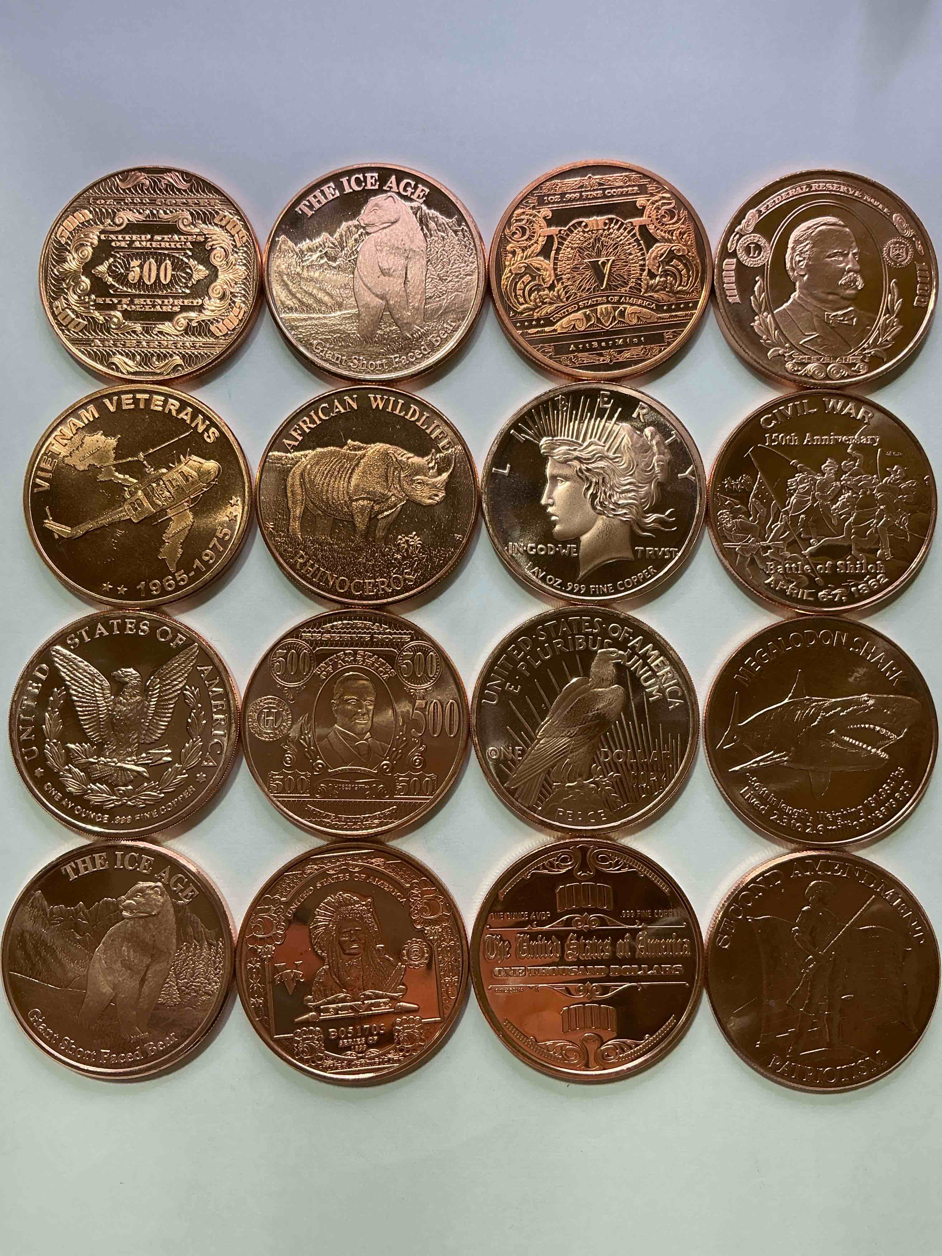 Condition photo showing New/Like New for Copper Craziness! 1oz Copper Commemorative Coins! All Different Cool & Rare Designs! Awesome American Pure Copper!